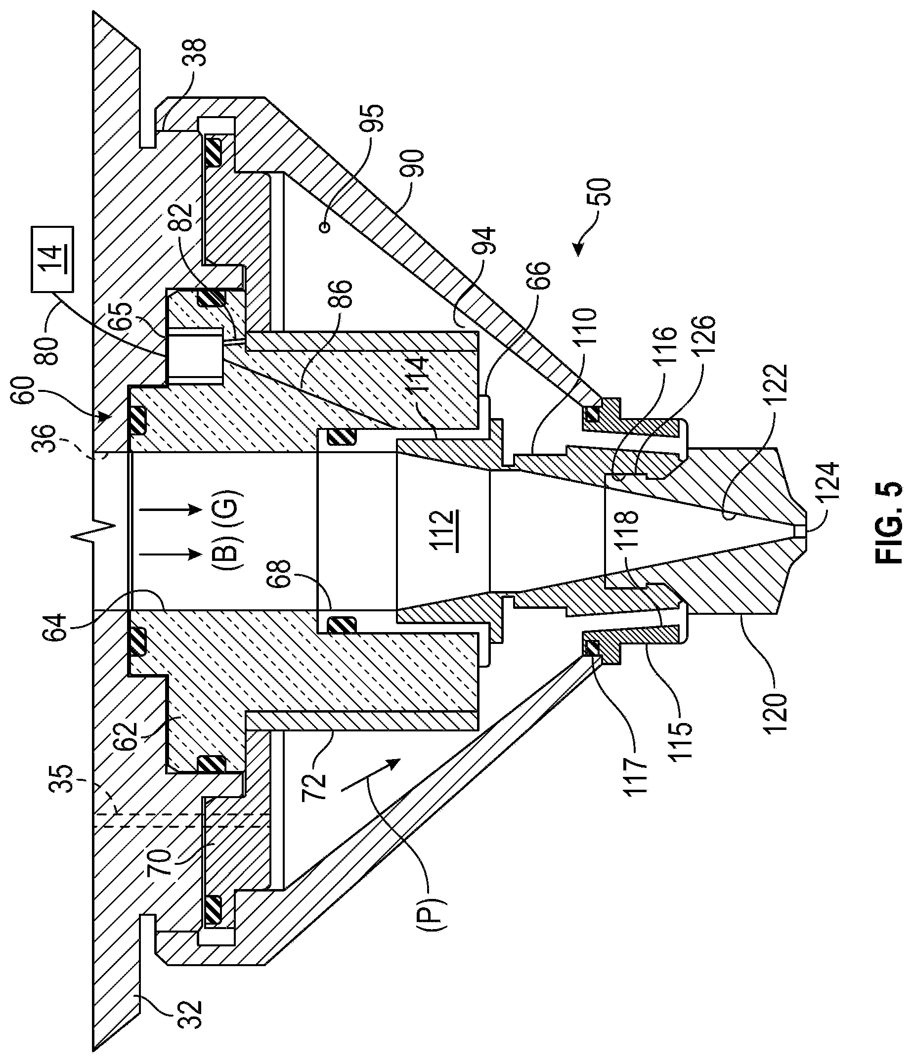 Patent US12103105 Figure 8 – Nozzle adapter for laser cutting head