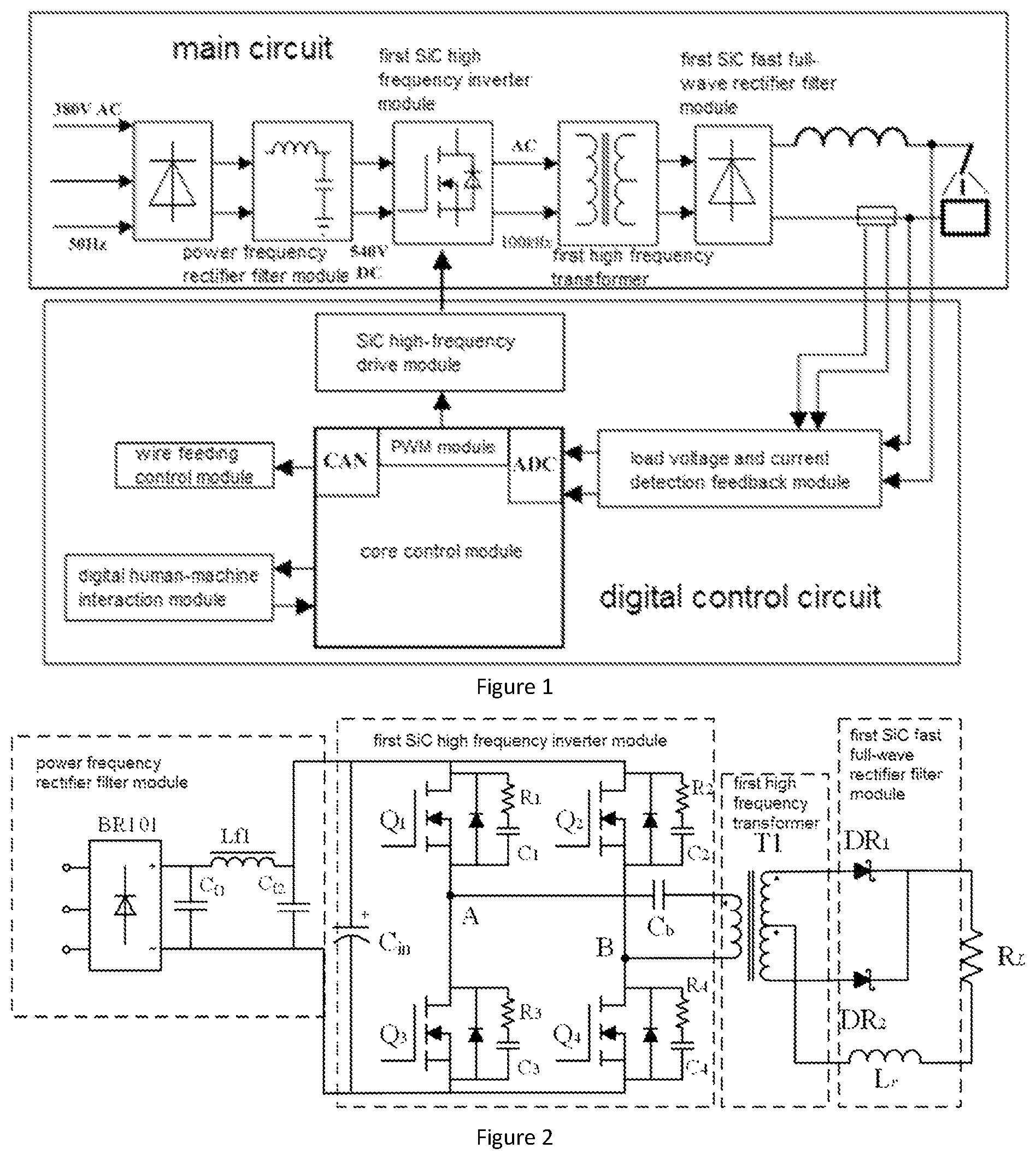 Patent US12103118 Figure 1 – Dual-pulse MIG welding power source based on SiC power devices