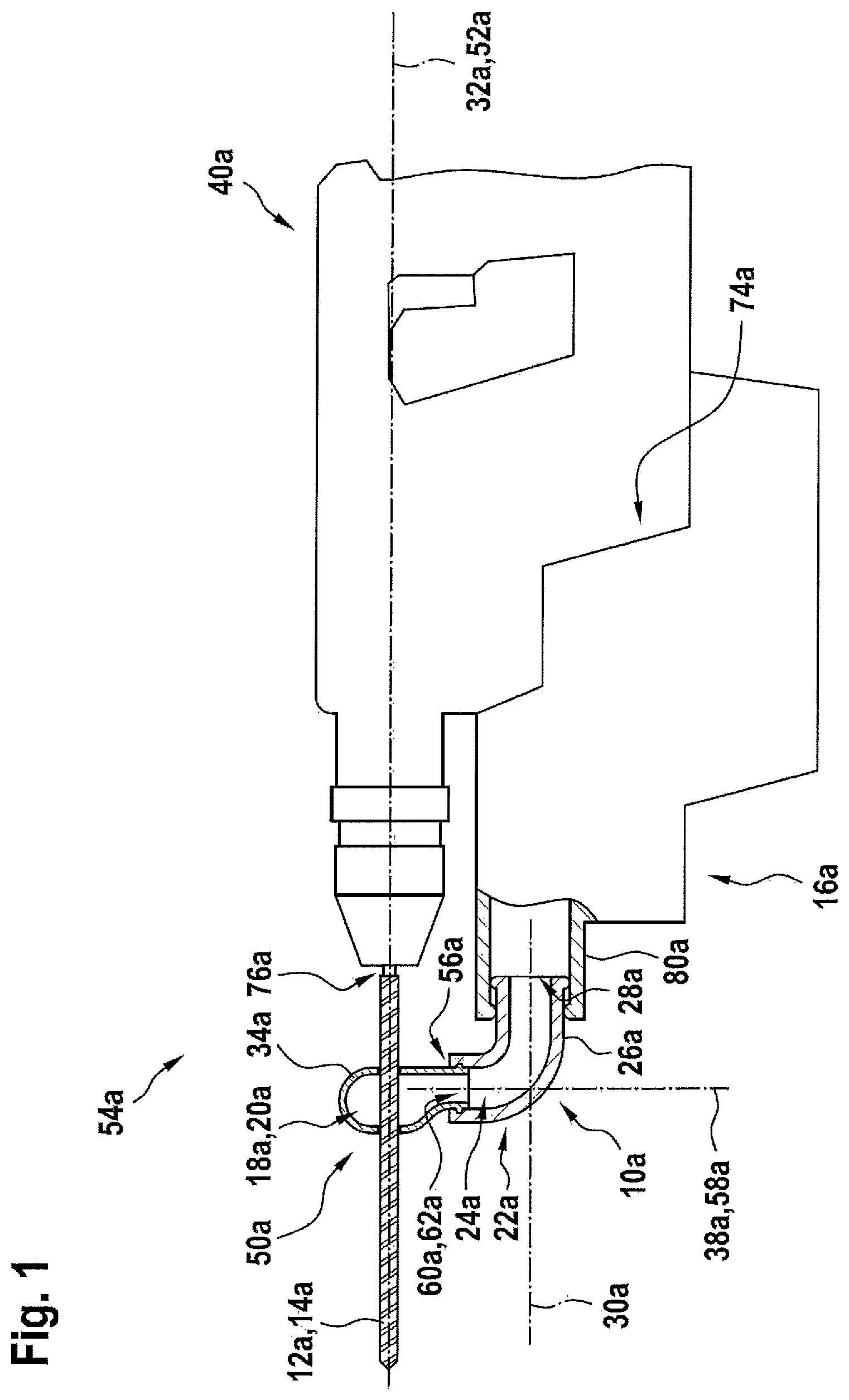 Patent US12103126 Figure 1 – Suction adapter for connecting an insertion tool to a suction apparatus