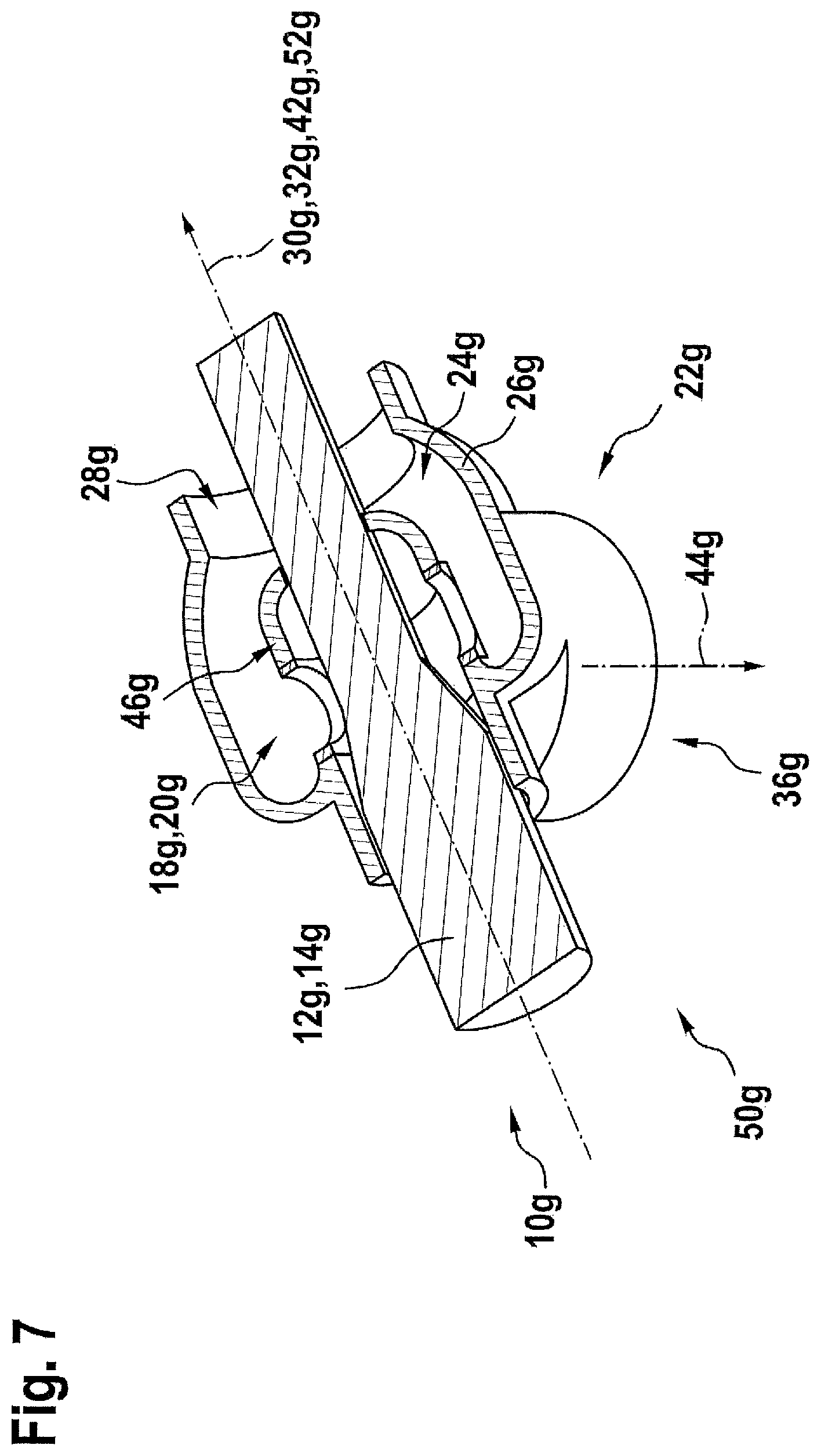 Patent US12103126 Figure 7 – Suction adapter for connecting an insertion tool to a suction apparatus
