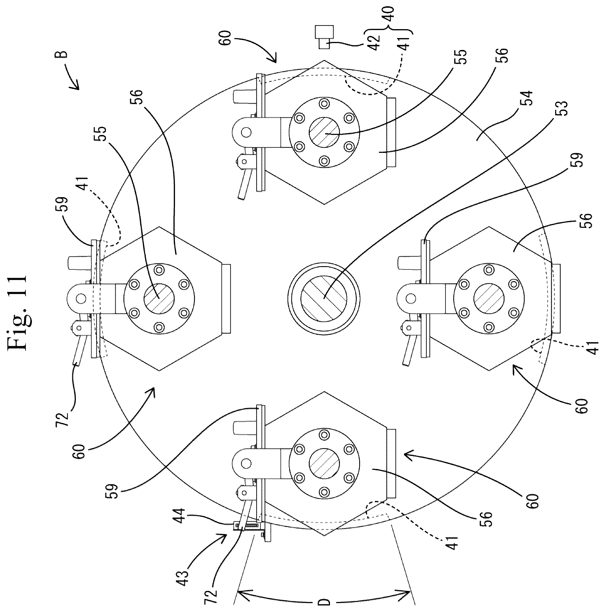 Patent US12103132 Figure 11 – Centrifugal barrel polishing machine and centrifugal barrel polishing method