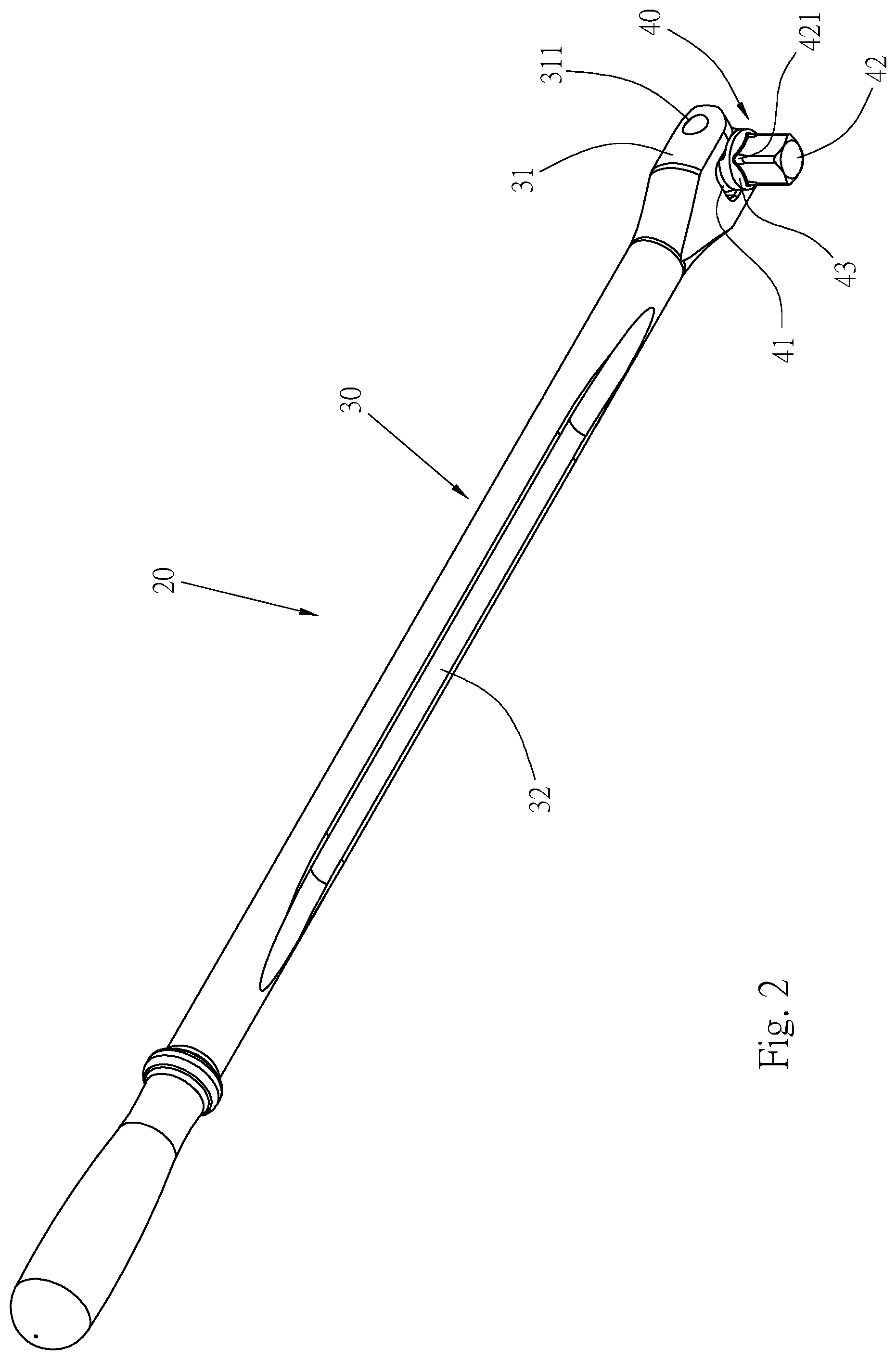 Patent US12103145 Figure 2 – Hand tool for enhancing strength of working head