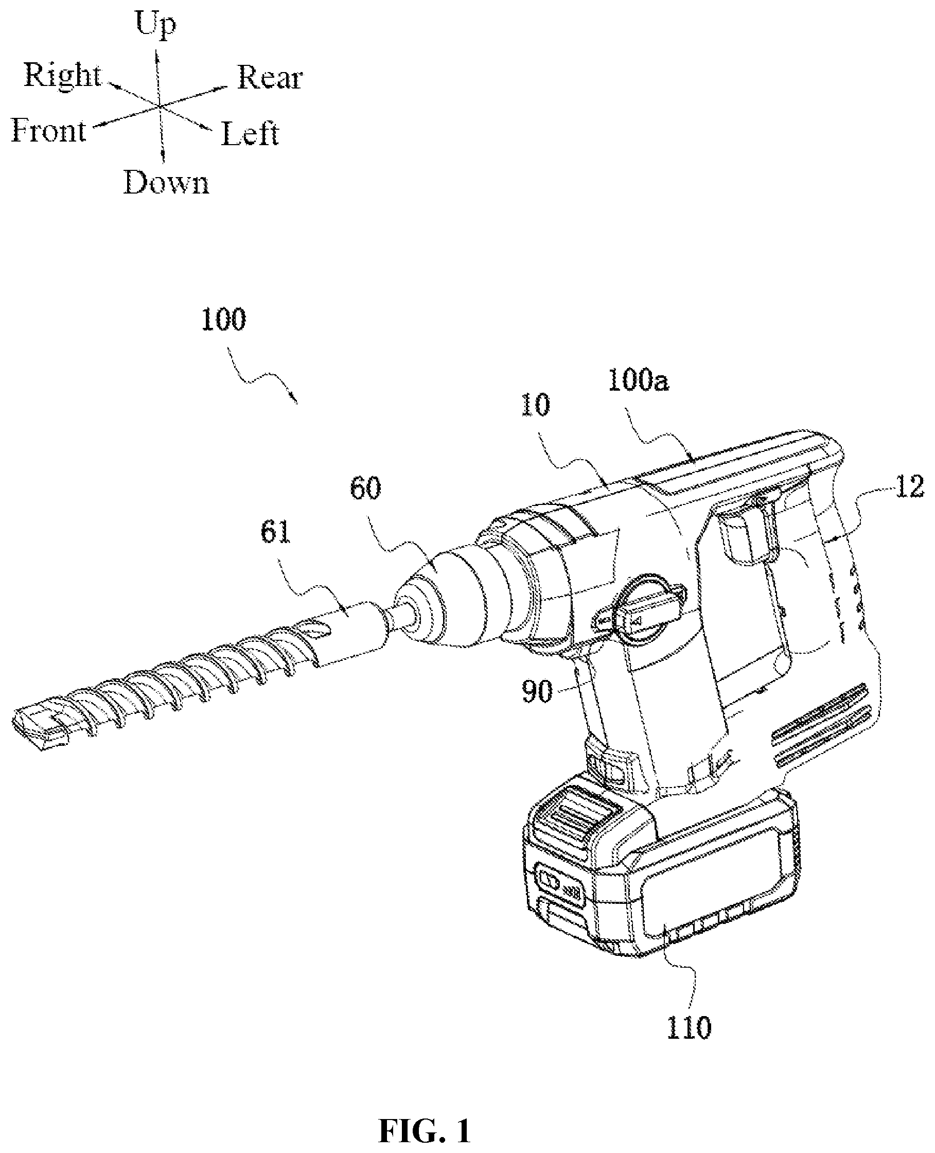 Patent US12103155 Figure 1 – Electric hammer