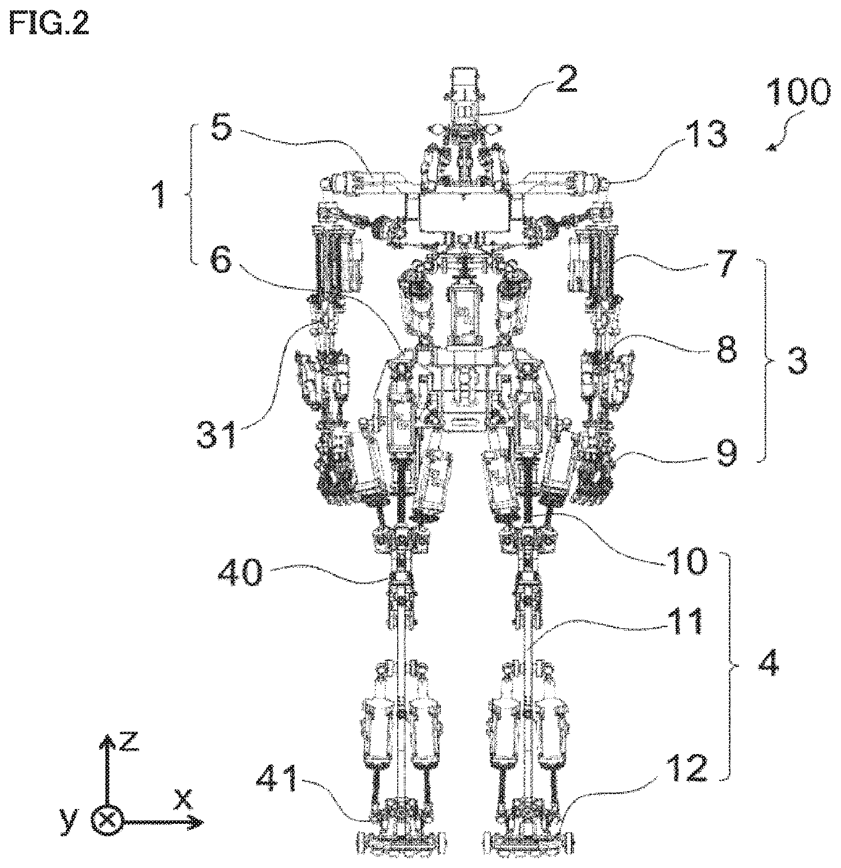 Patent US12103160 Figure 2 – Rotation connecting mechanism, robot, robot arm, and robot hand