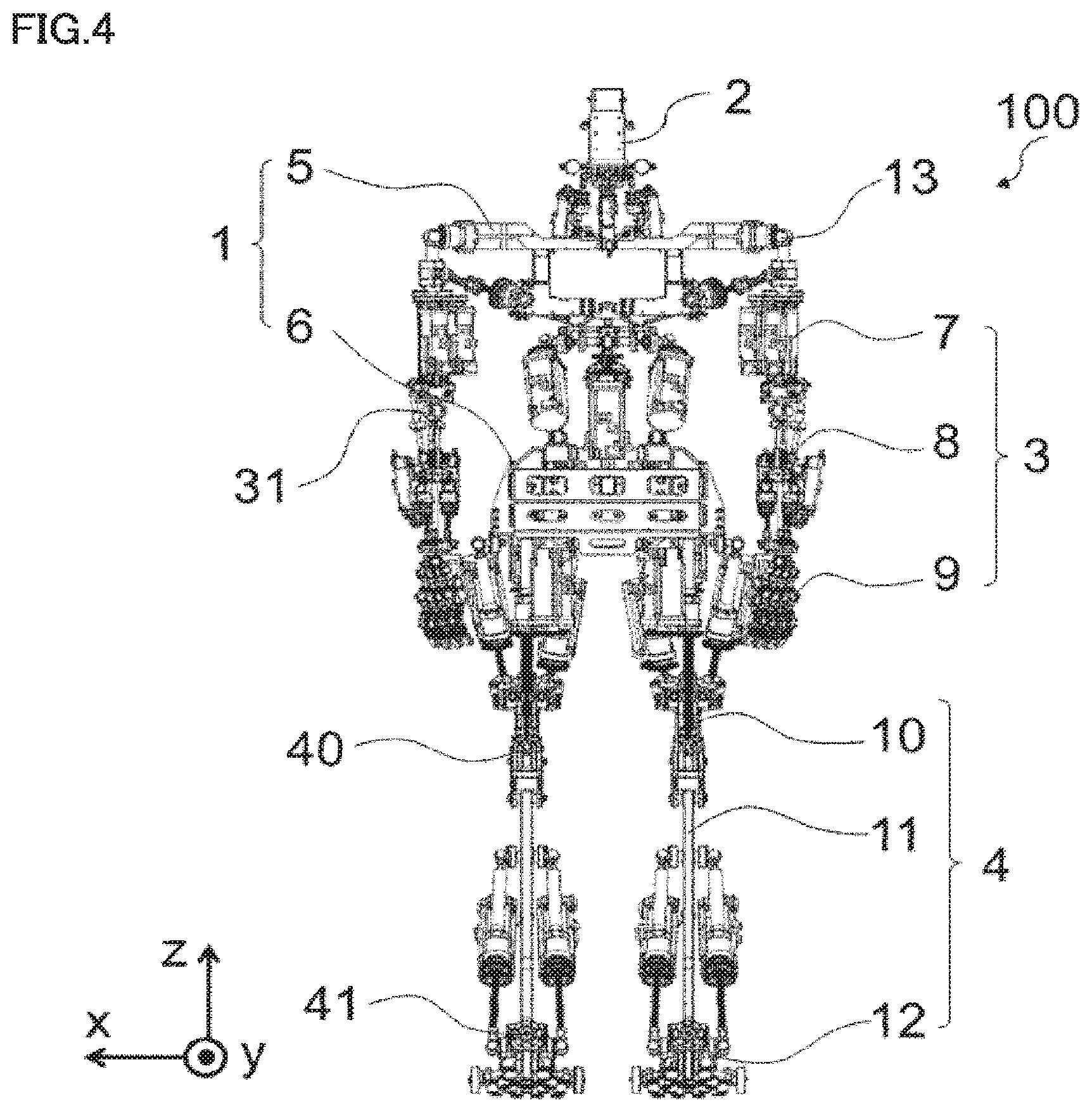 Patent US12103160 Figure 4 – Rotation connecting mechanism, robot, robot arm, and robot hand