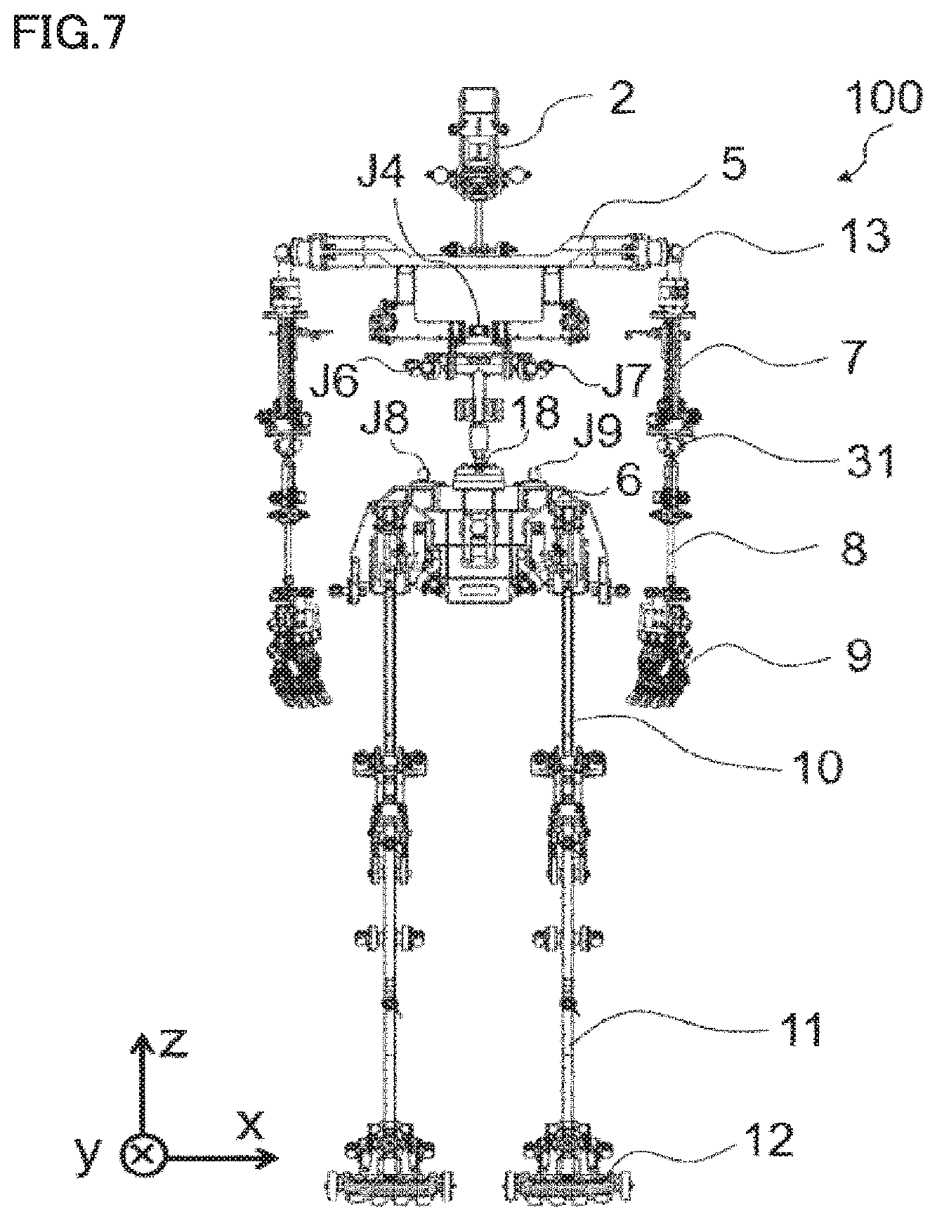 Patent US12103160 Figure 7 – Rotation connecting mechanism, robot, robot arm, and robot hand