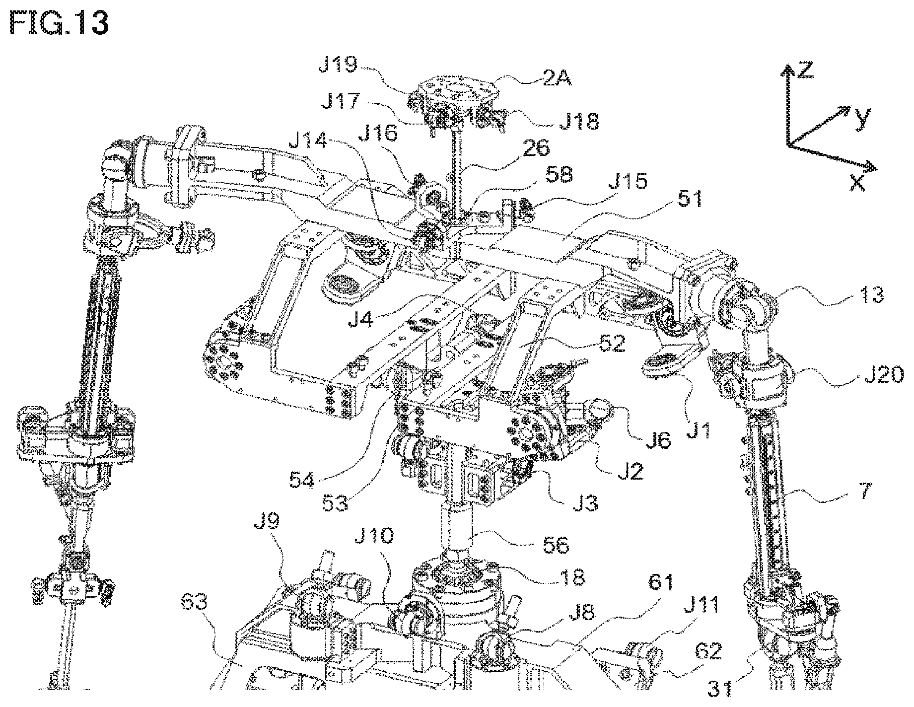 Patent US12103160 Figure 13 – Rotation connecting mechanism, robot, robot arm, and robot hand