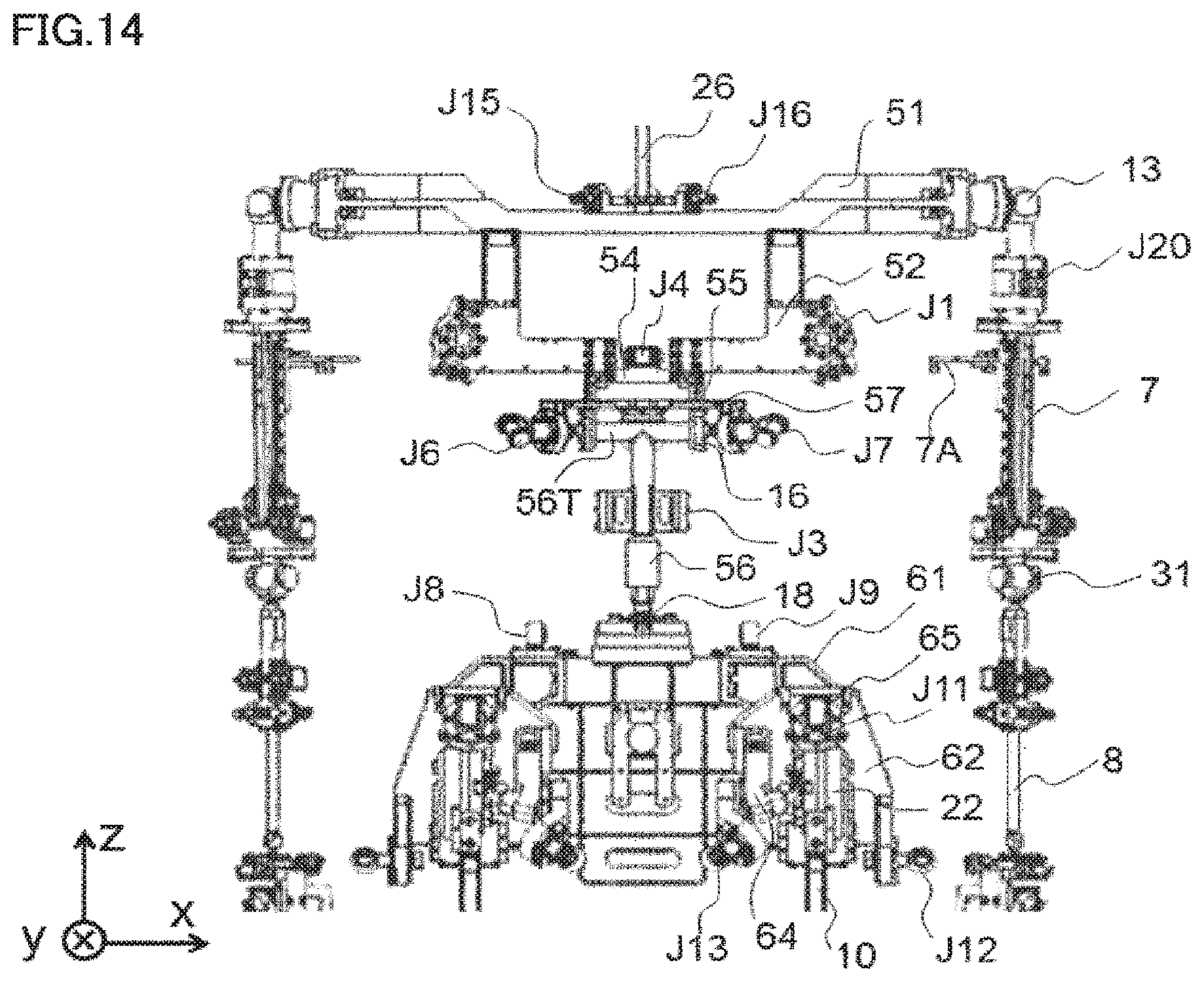 Patent US12103160 Figure 14 – Rotation connecting mechanism, robot, robot arm, and robot hand