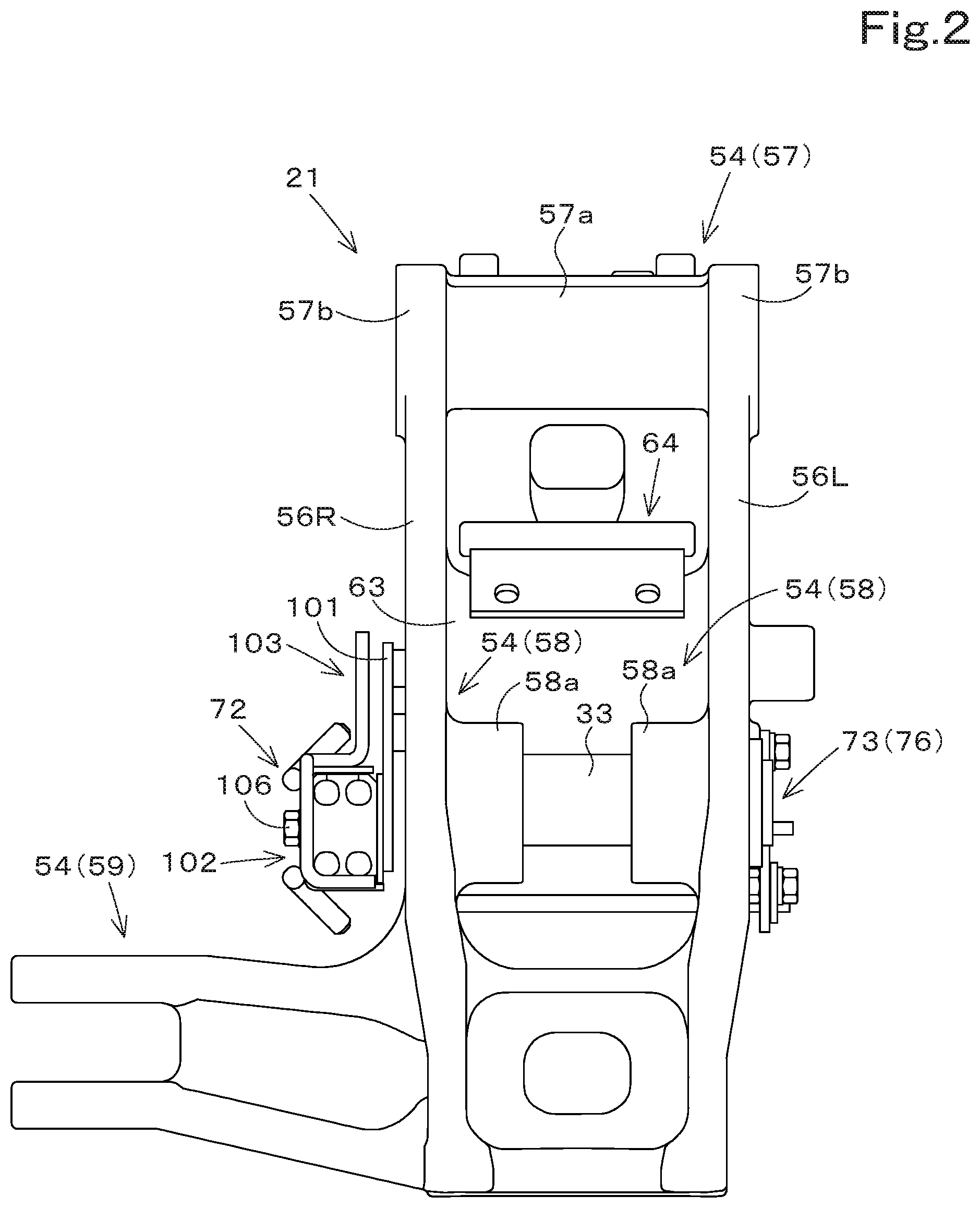 Patent US12103168 Figure 2 – Routing-member guide structure and working machine