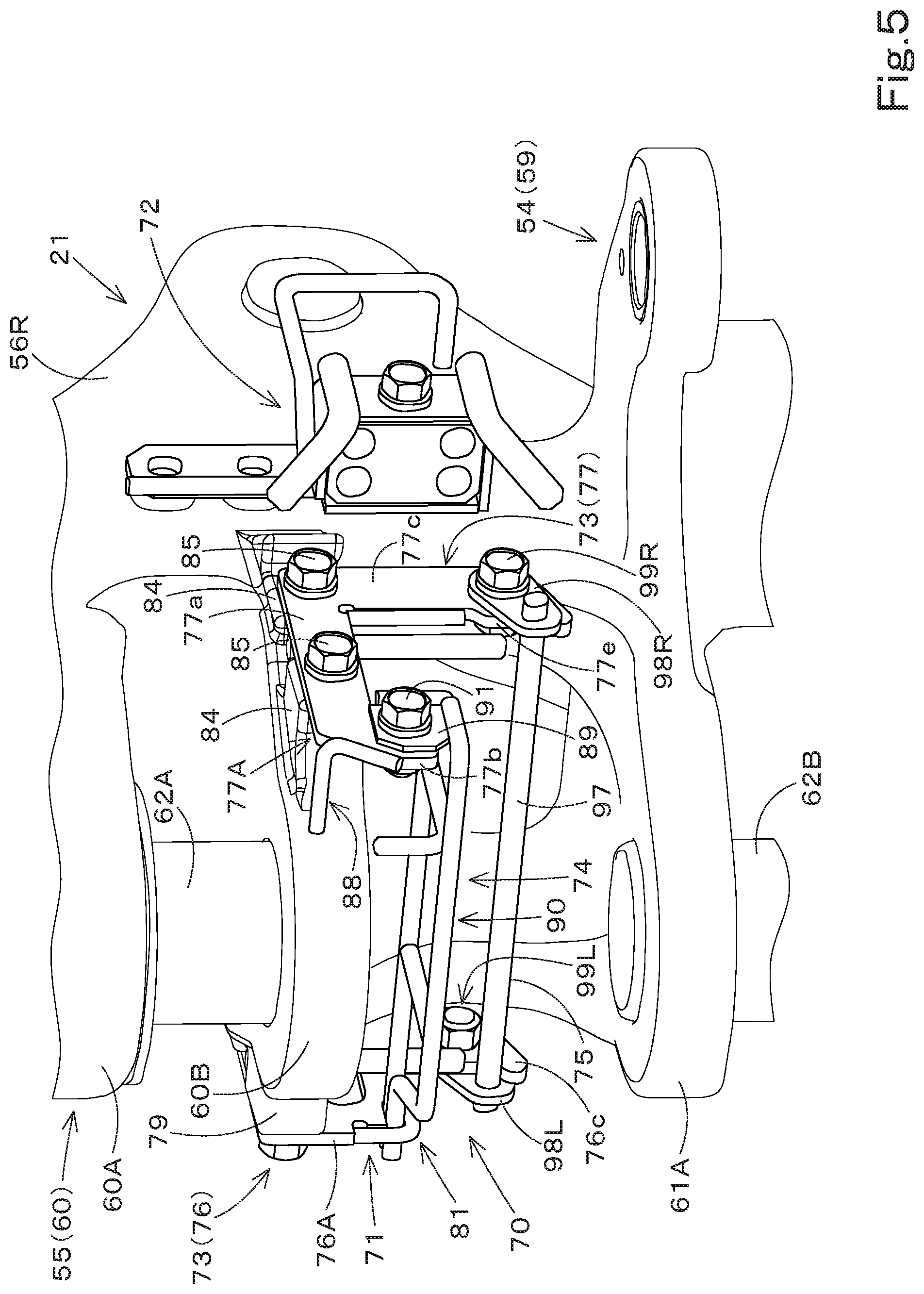 Patent US12103168 Figure 5 – Routing-member guide structure and working machine