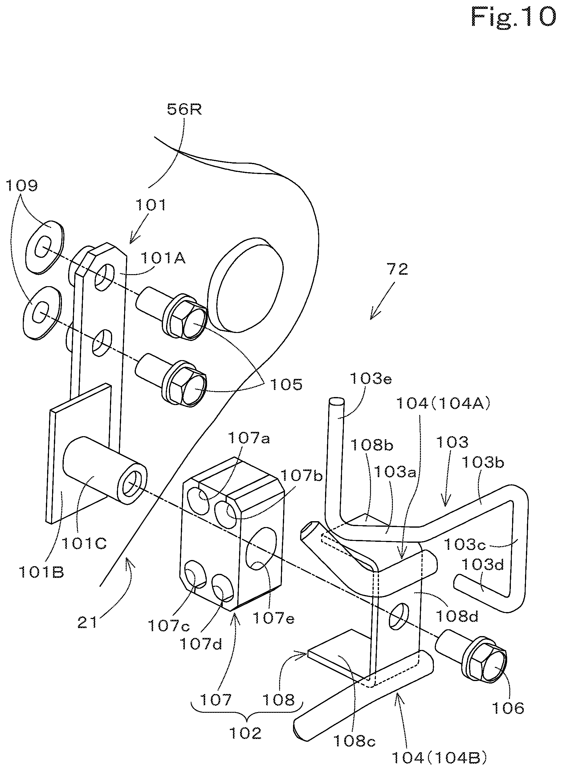 Patent US12103168 Figure 10 – Routing-member guide structure and working machine