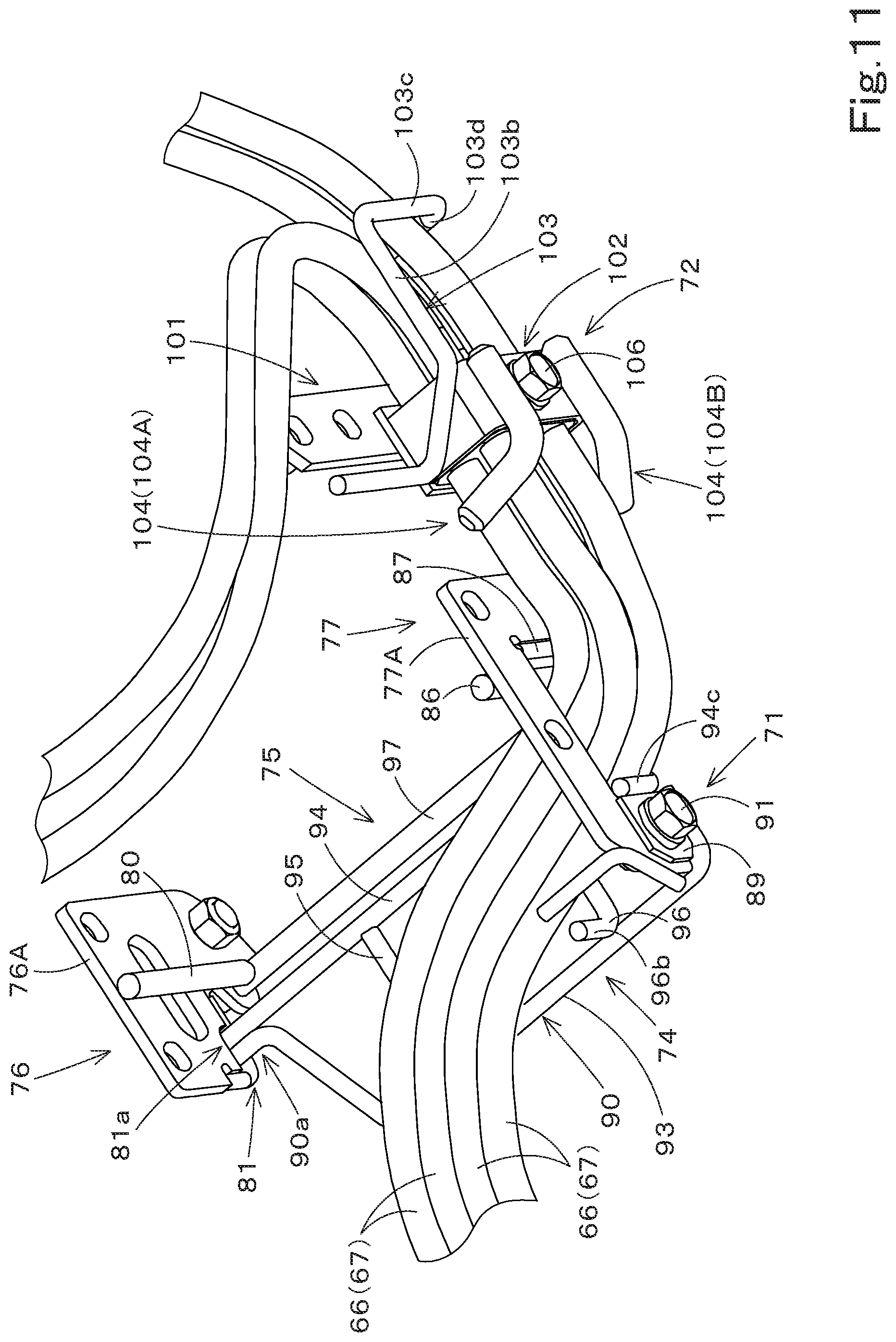 Patent US12103168 Figure 11 – Routing-member guide structure and working machine