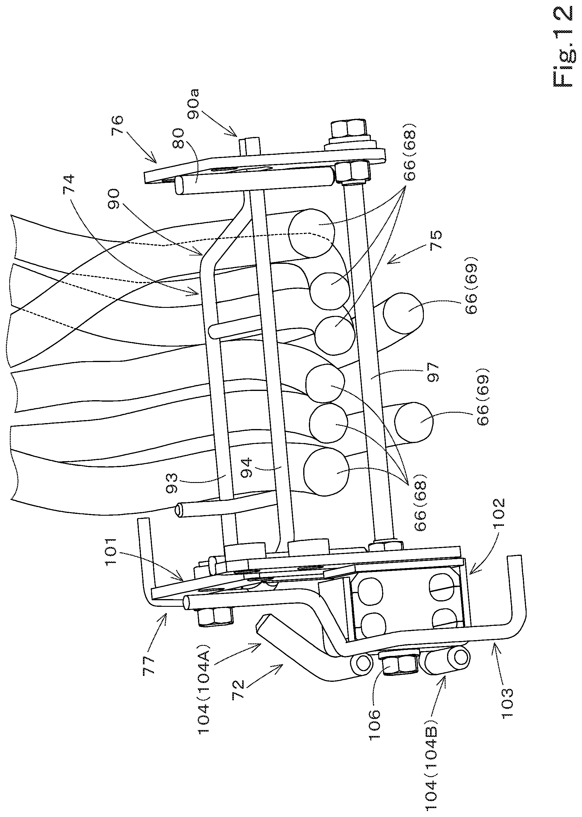 Patent US12103168 Figure 12 – Routing-member guide structure and working machine