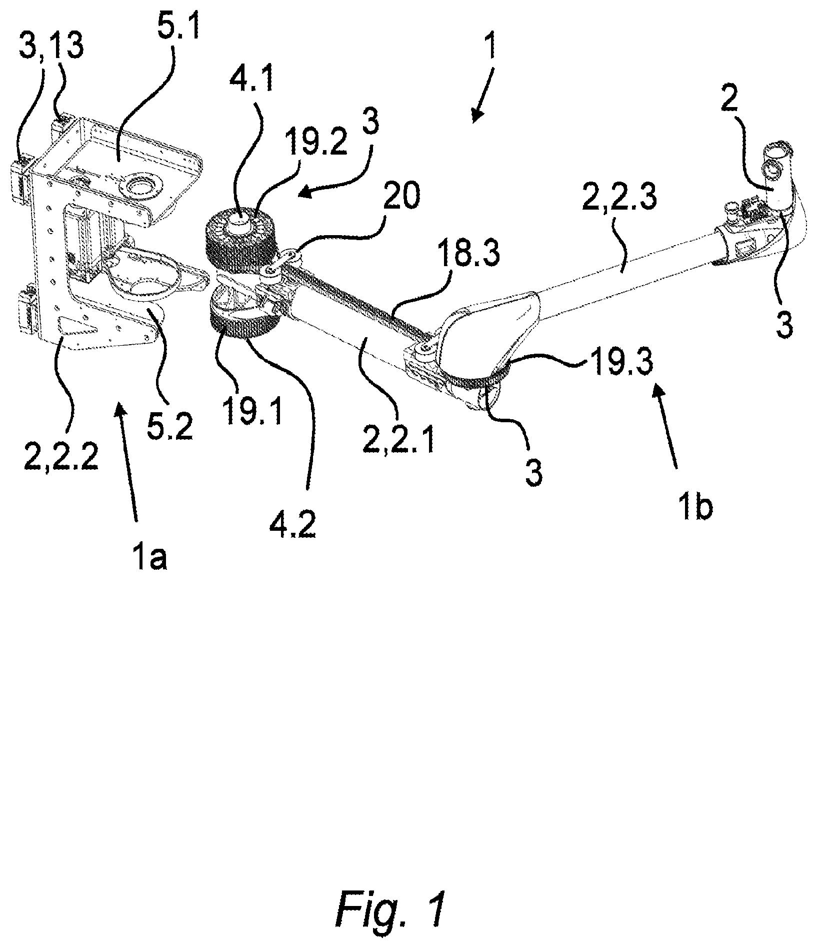Patent US12103174 Figure 1 – Robot arm and method for assembling a robot arm