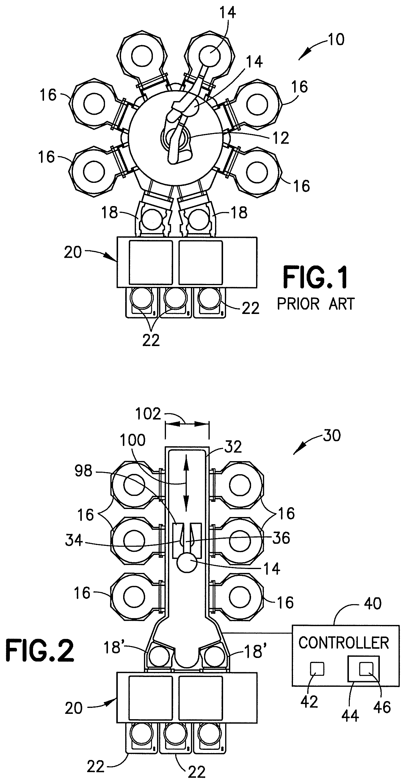 Patent US12103176 Figure 1 – Linear robot with two-link arm