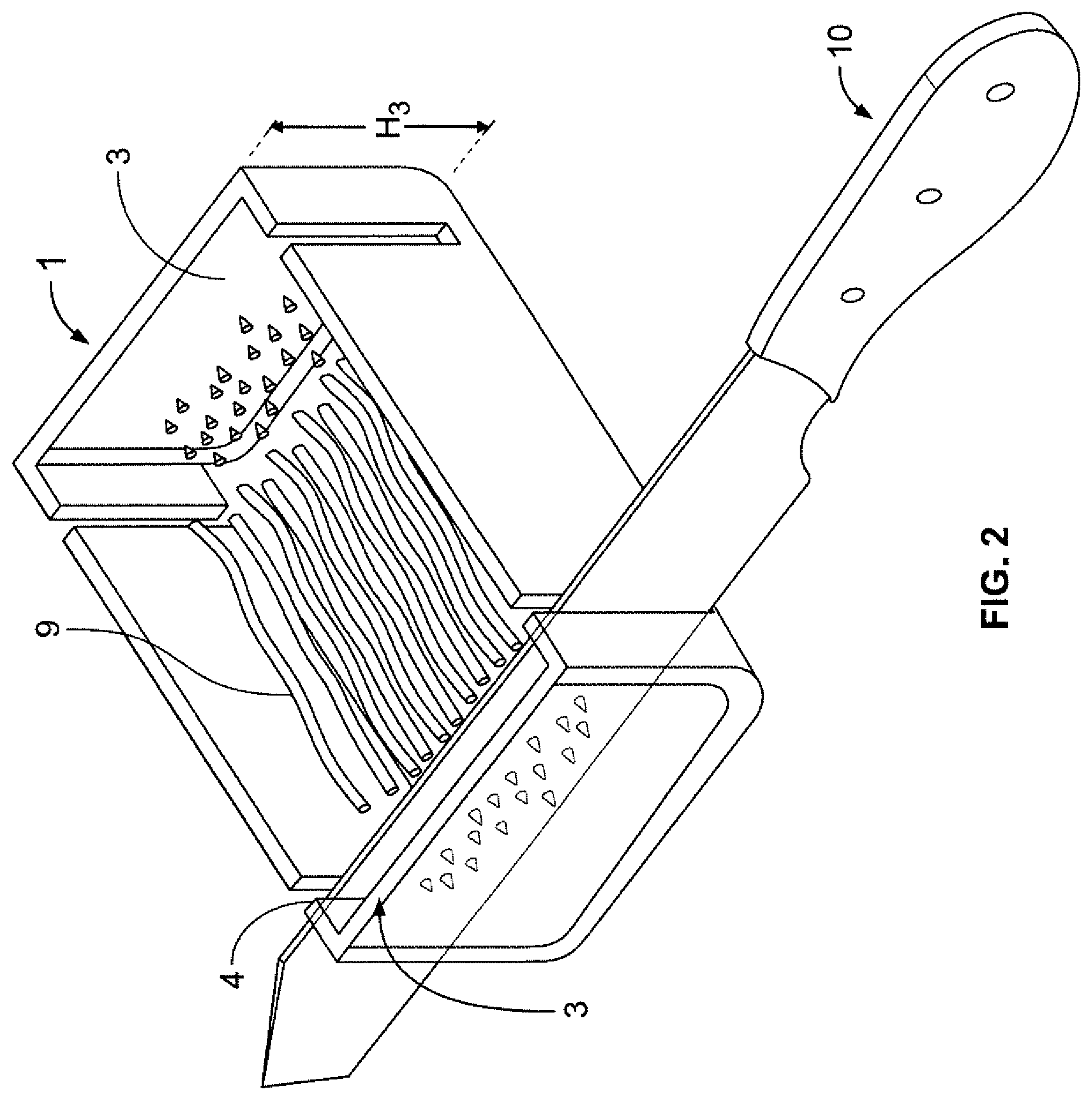 Patent US12103191 Figure 2 – Bean end cutting device