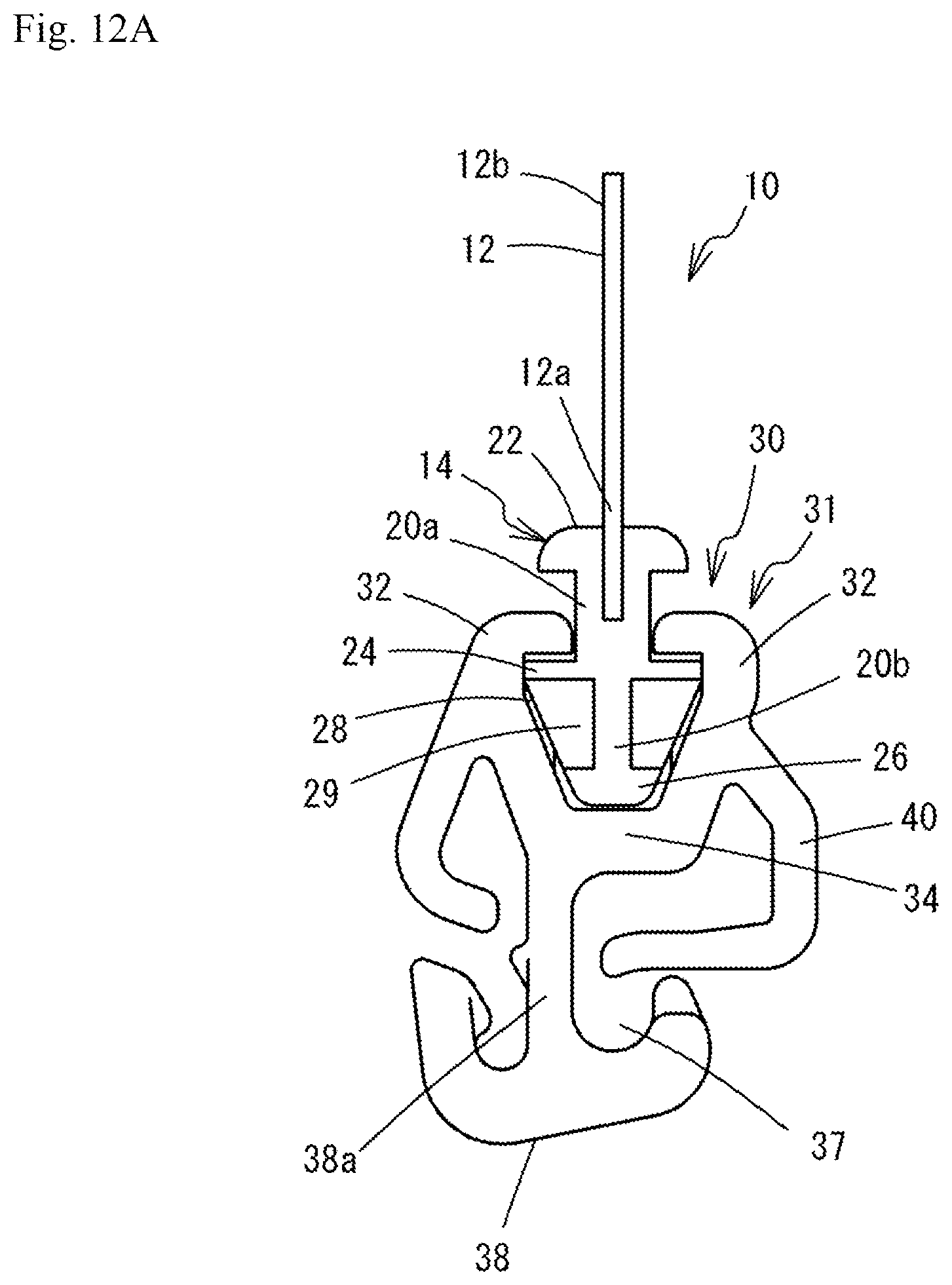 Patent US12103207 Figure 12 – Manufacturing method of cover material fastening member and manufacturing apparatus of cover material fastening member