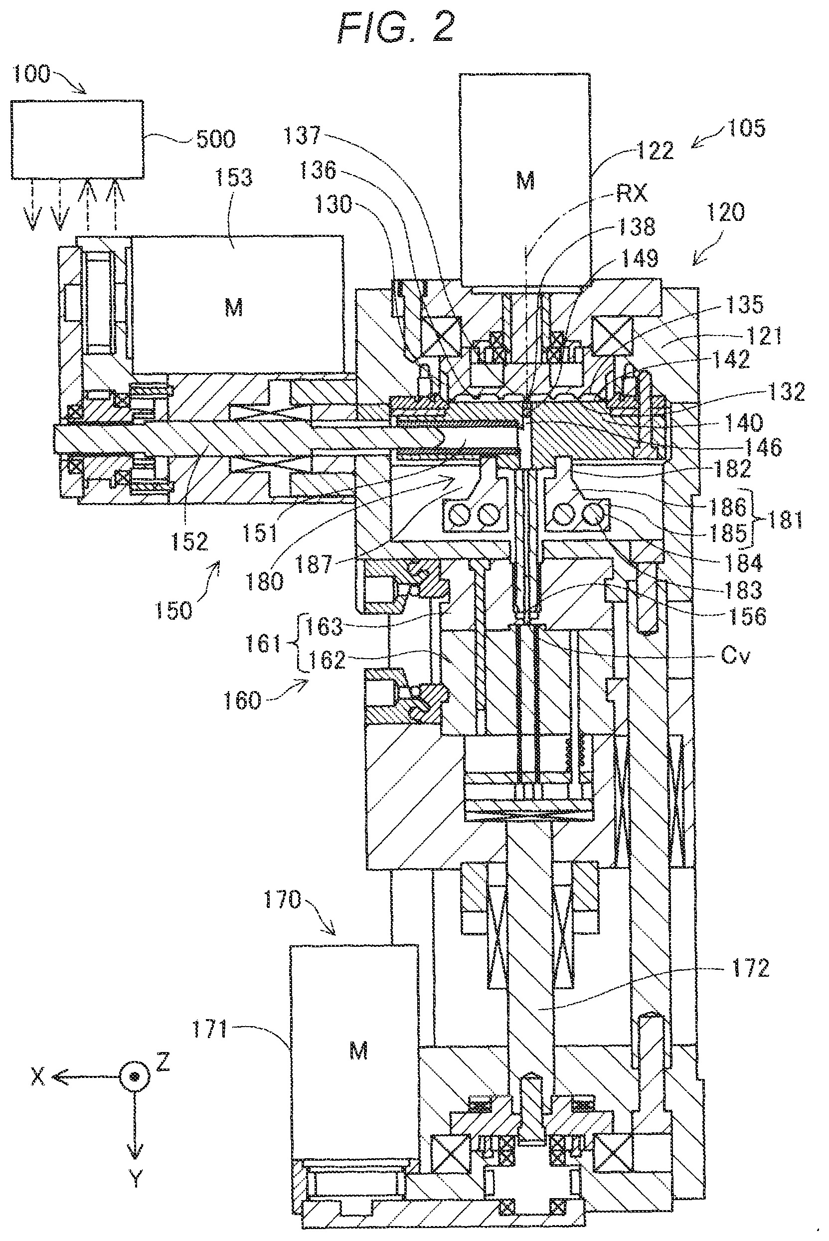 Patent US12103211 Figure 2 – Plasticizing device, injection molding device, and three-dimensional modeling device