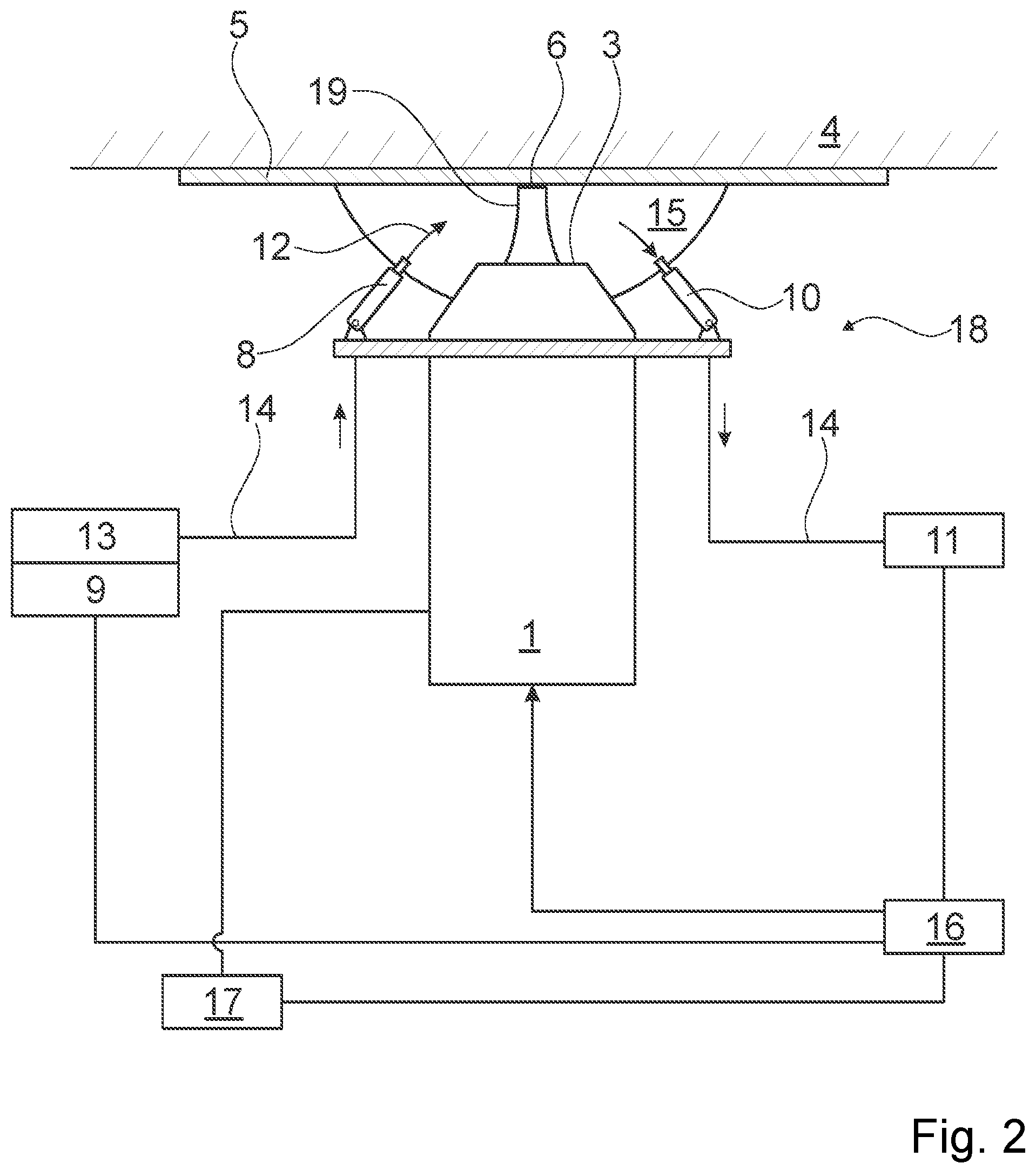 Patent US12103226 Figure 2 – Device for treating or inspecting a material, use of the device