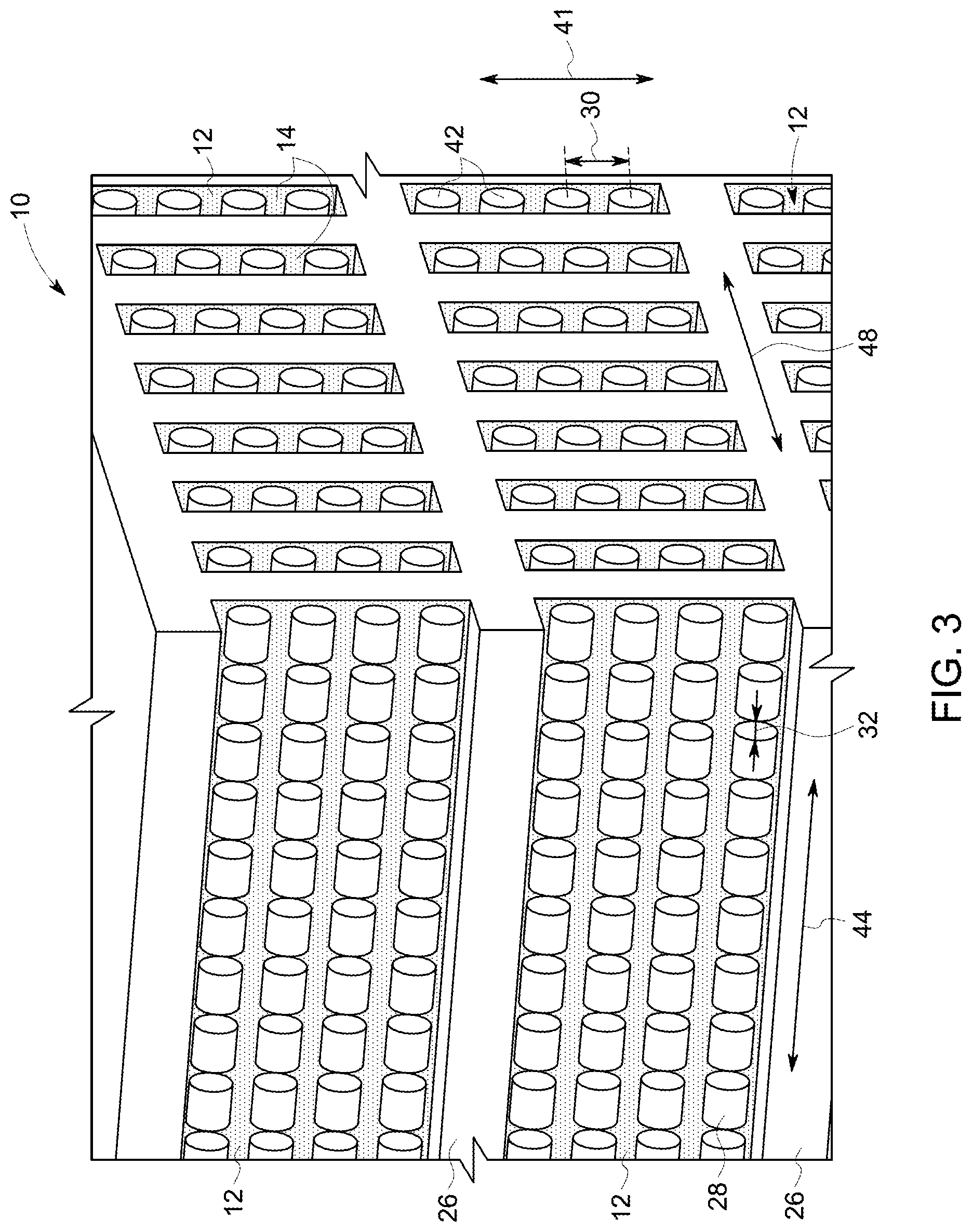 Patent US12103227 Figure 3 – Powder removal floating structures