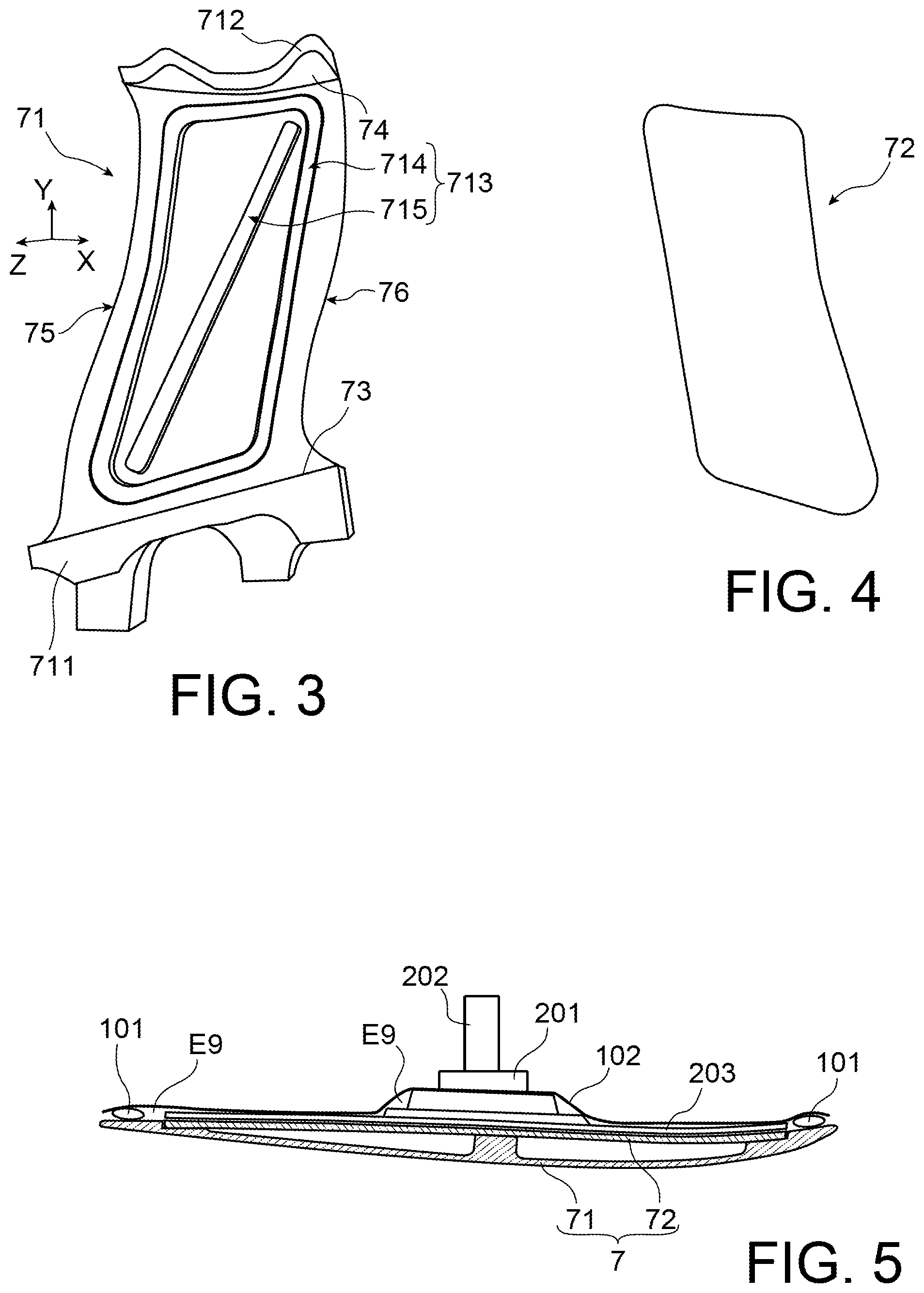 Patent US12103245 Figure 2 – Assembly of an outlet guide vane for an aircraft turbine engine using a reduced-size vacuum sheet