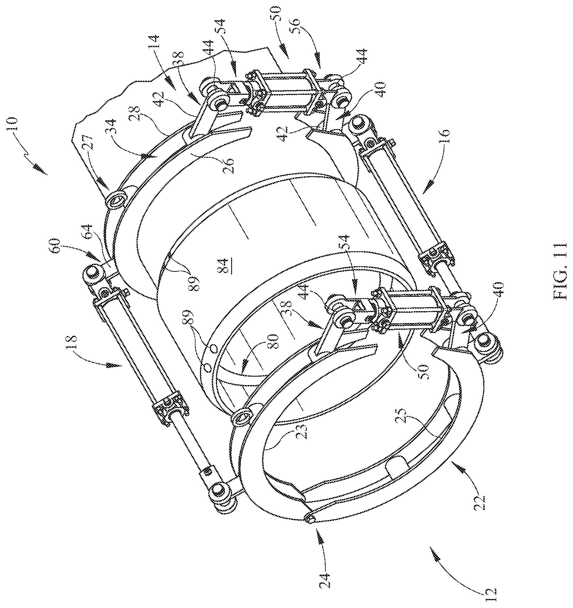 Patent US12103247 Figure 11 – Assembly and method of coupling pipes