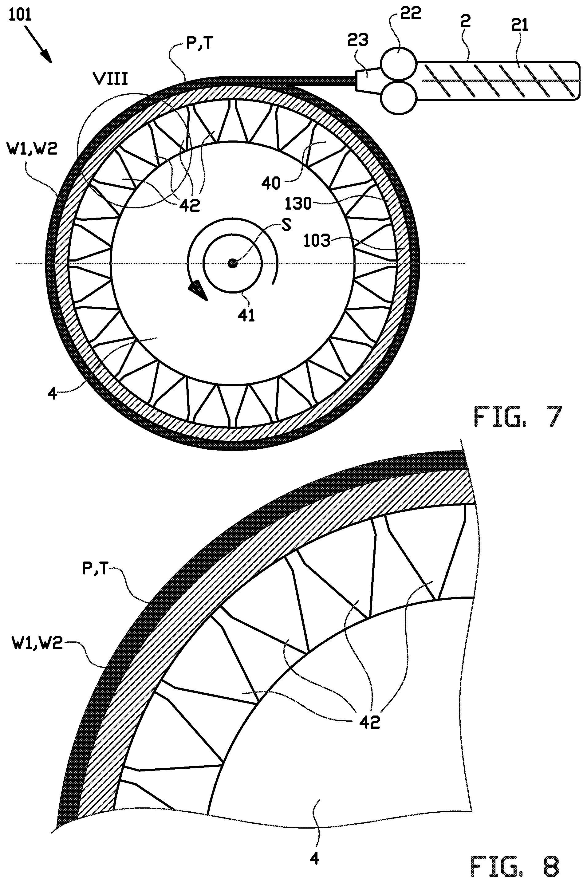 Patent US12103258 Figure 6 – Tire building method and tire building system, in particular for strip-winding