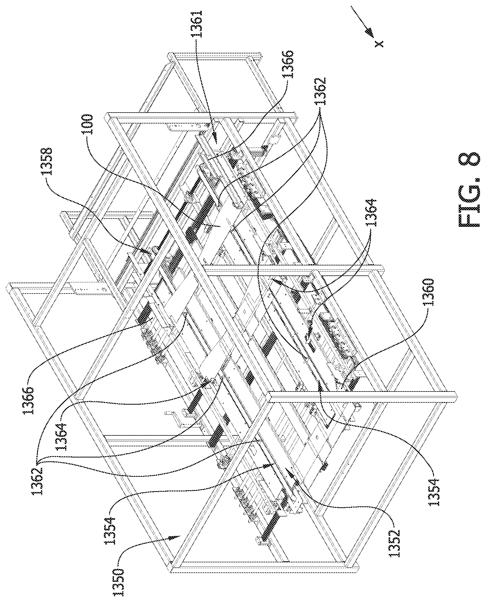 Patent US12103260 Figure 8 – Machine and methods for attaching a tray blank to a cover blank