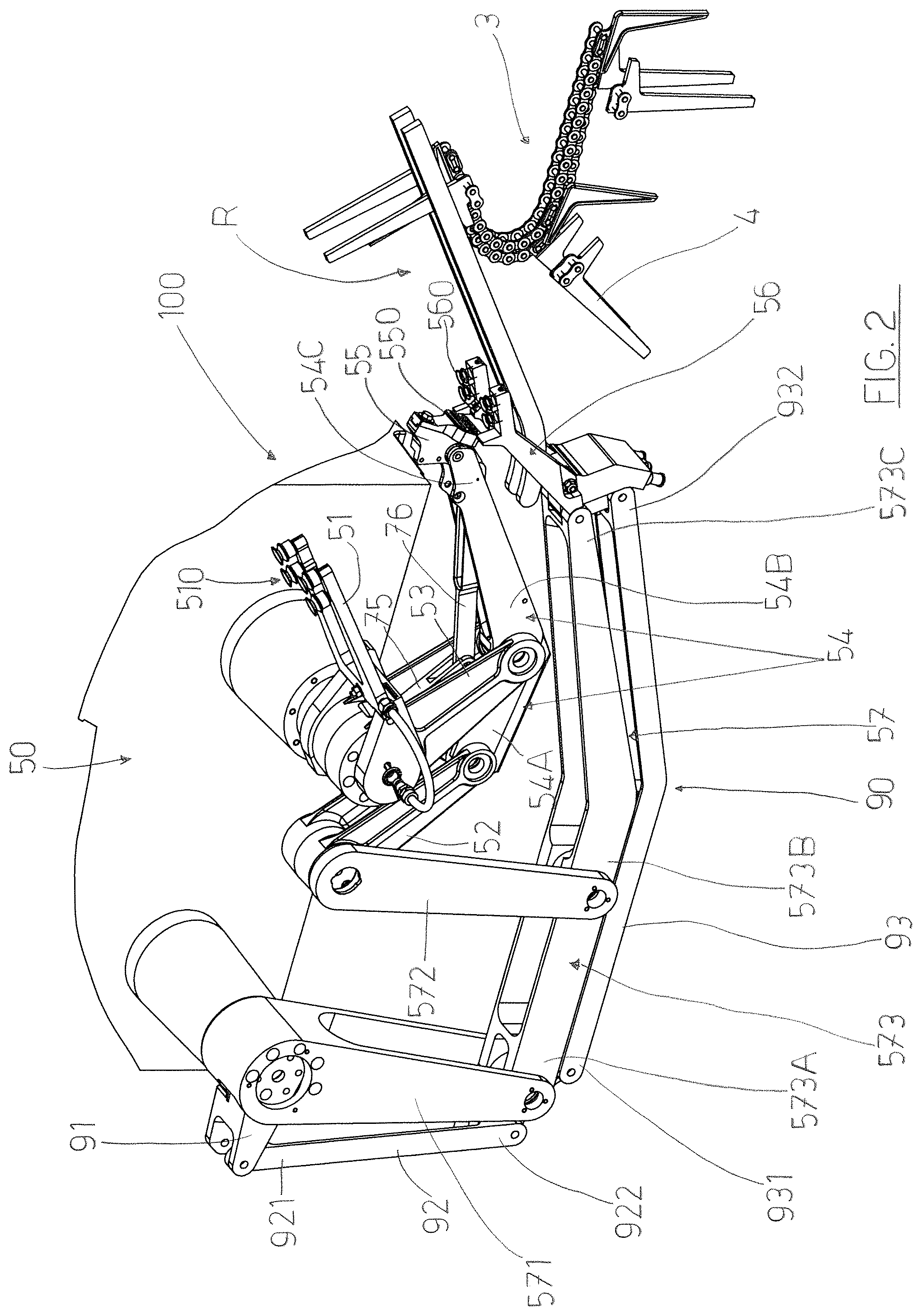 Patent US12103261 Figure 4 – Apparatus for collecting a tubular box in a flattened configuration from a store, for opening out the tubular box and for transferring the box to a receiving station