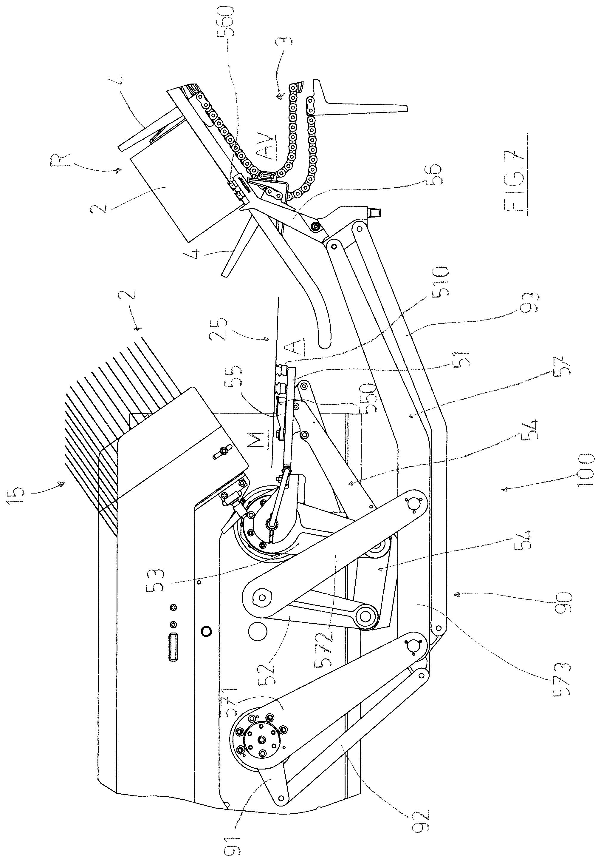 Patent US12103261 Figure 9 – Apparatus for collecting a tubular box in a flattened configuration from a store, for opening out the tubular box and for transferring the box to a receiving station