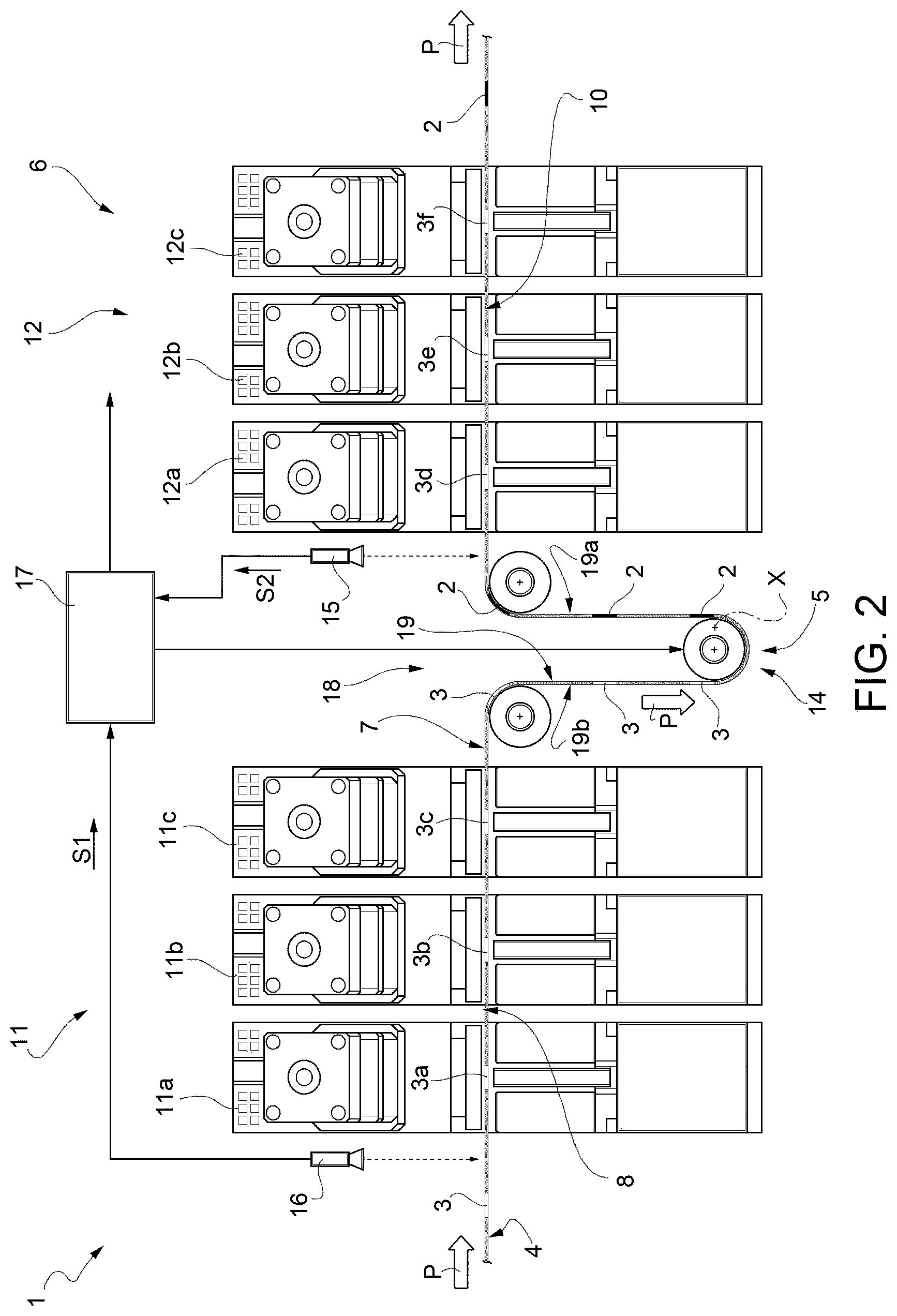 Patent US12103262 Figure 2 – Unit and method for applying opening devices to a web of packaging material
