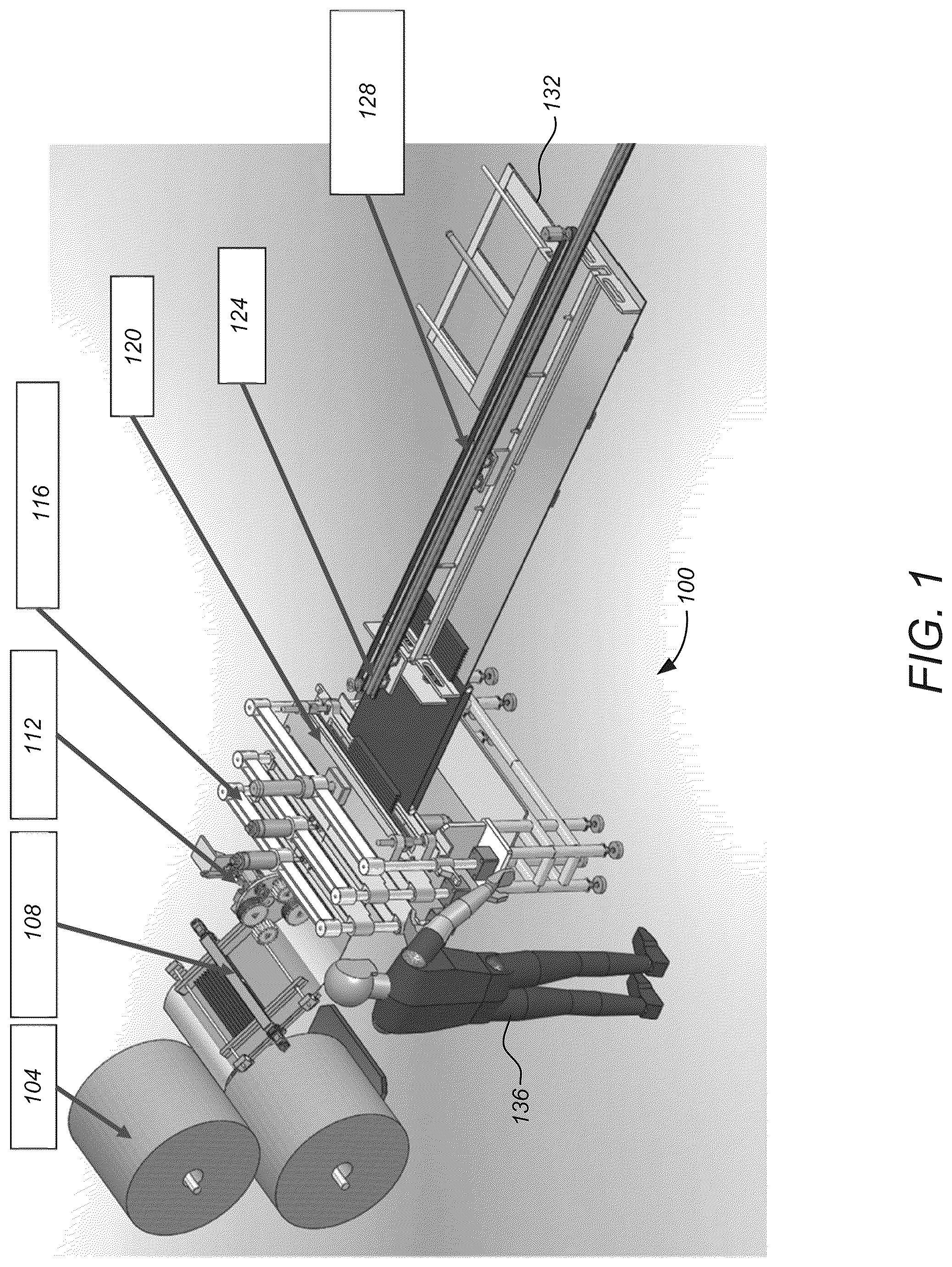 Patent US12103264 Figure 1 – Pleated filter preparation system