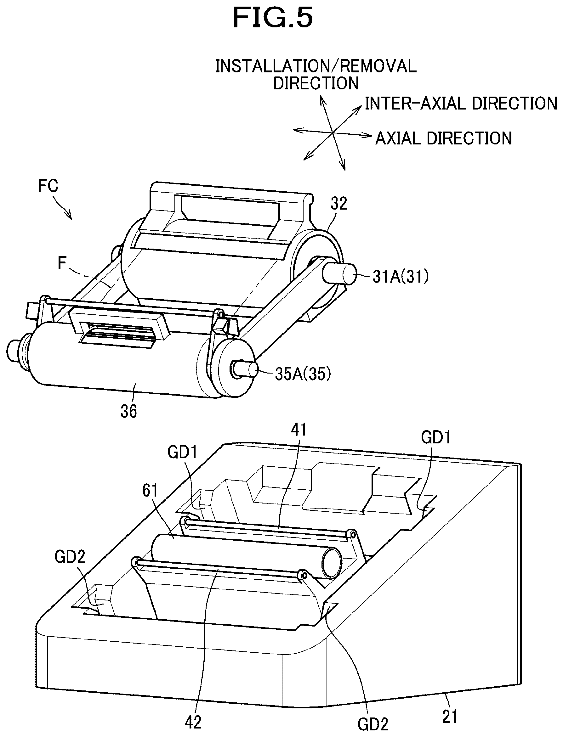 Patent US12103296 Figure 5 – Layer transfer film cartridge and layer transfer device