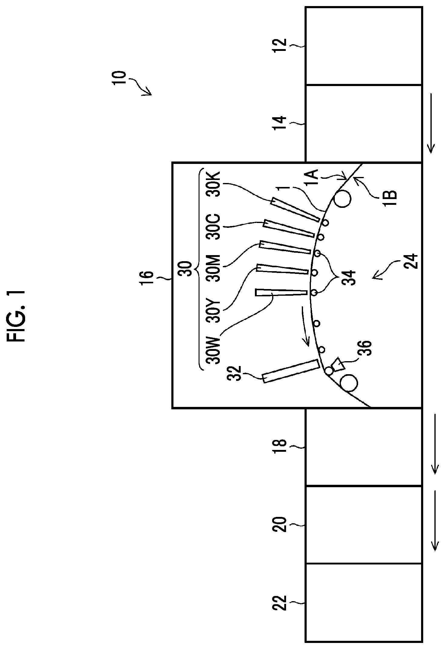 Patent US12103300 Figure 1 – Drying device, liquid applying system including drying device, and printing system including drying device