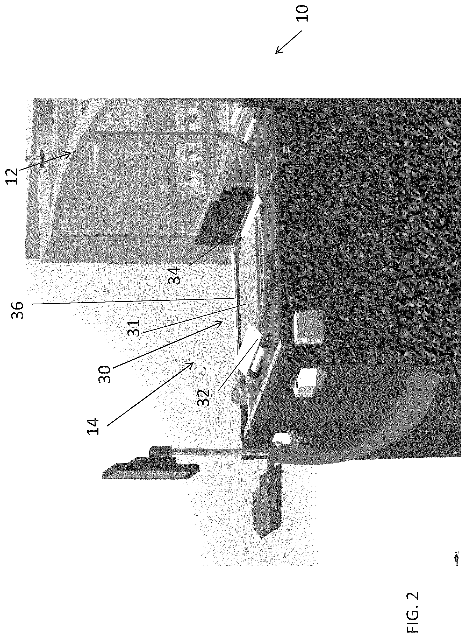 Patent US12103301 Figure 2 – Automatic hold-down pallet for textile printing