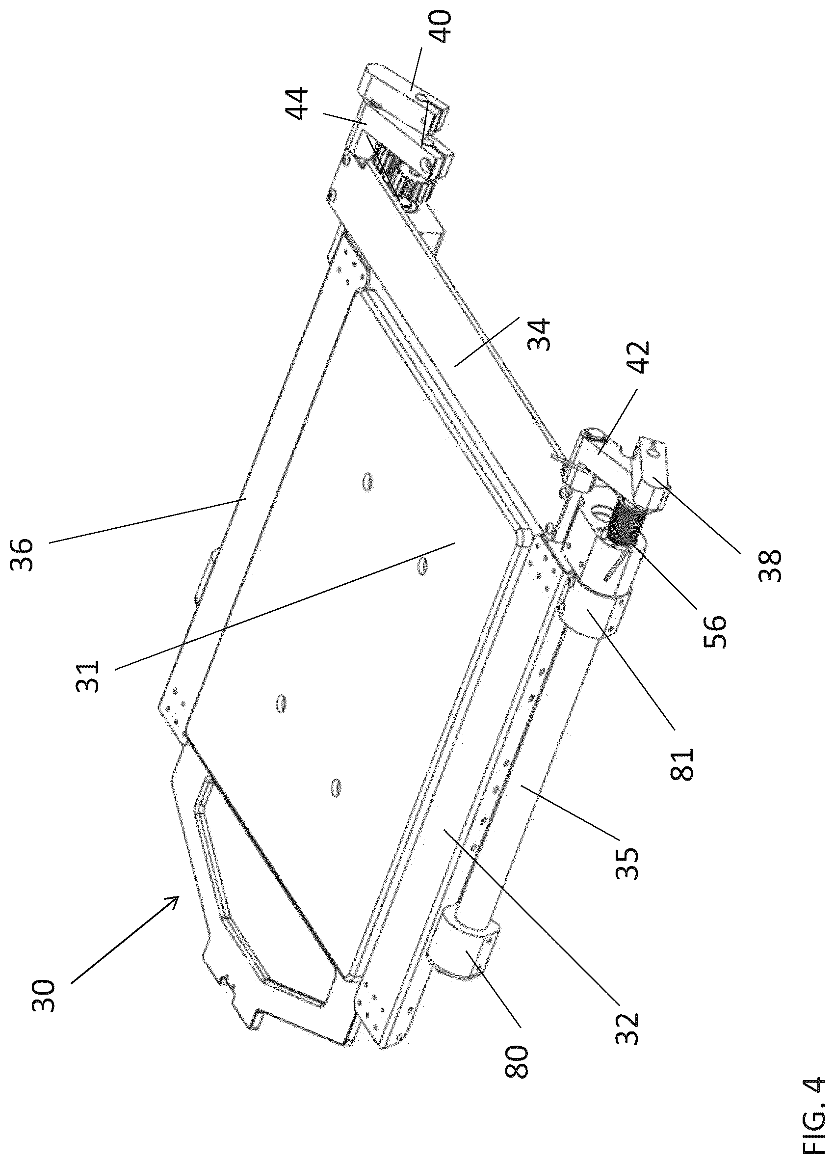 Patent US12103301 Figure 4 – Automatic hold-down pallet for textile printing