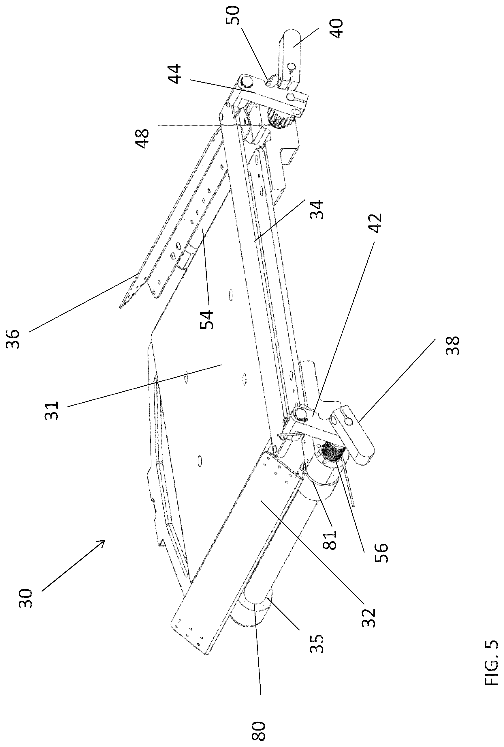 Patent US12103301 Figure 5 – Automatic hold-down pallet for textile printing