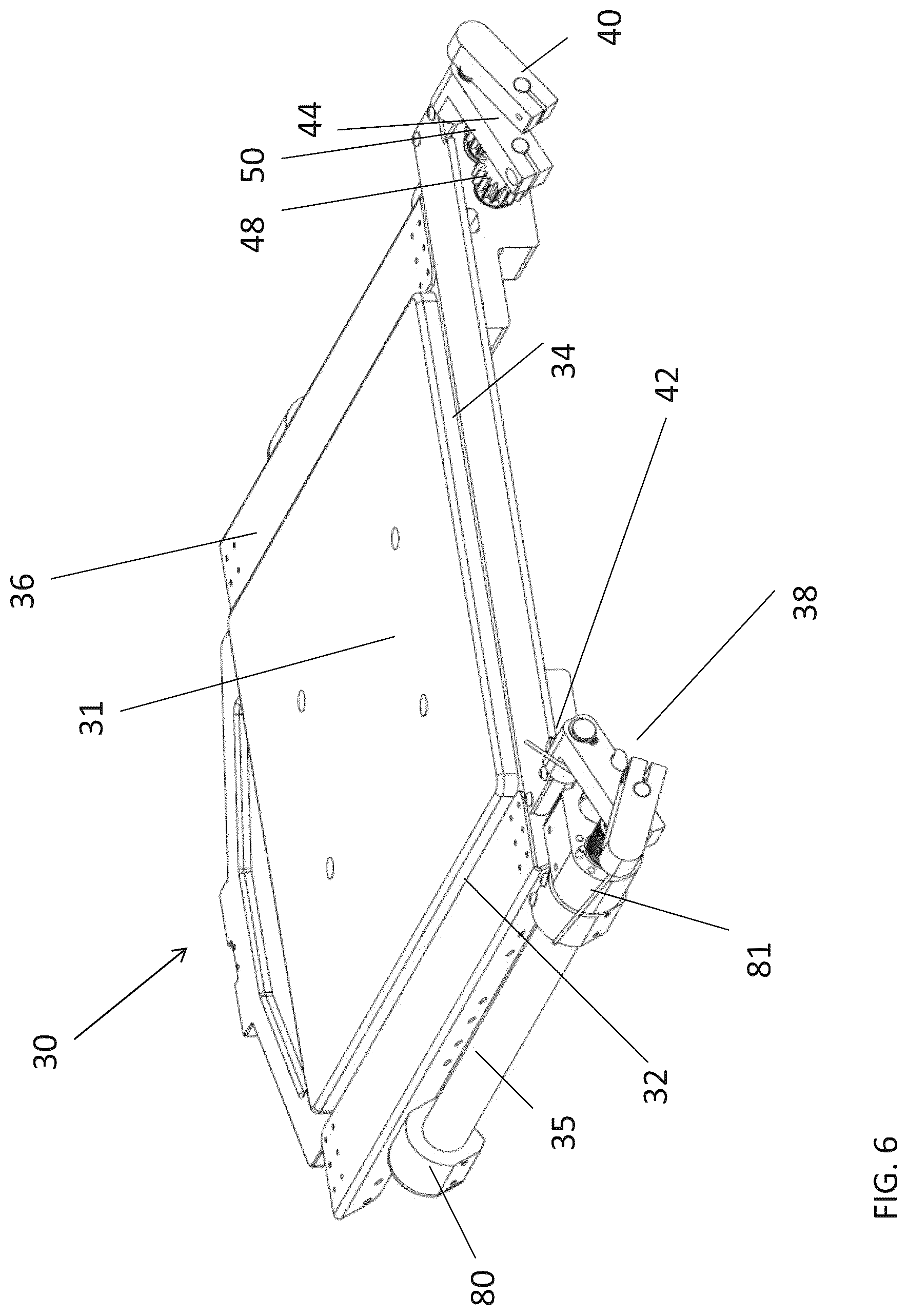 Patent US12103301 Figure 6 – Automatic hold-down pallet for textile printing
