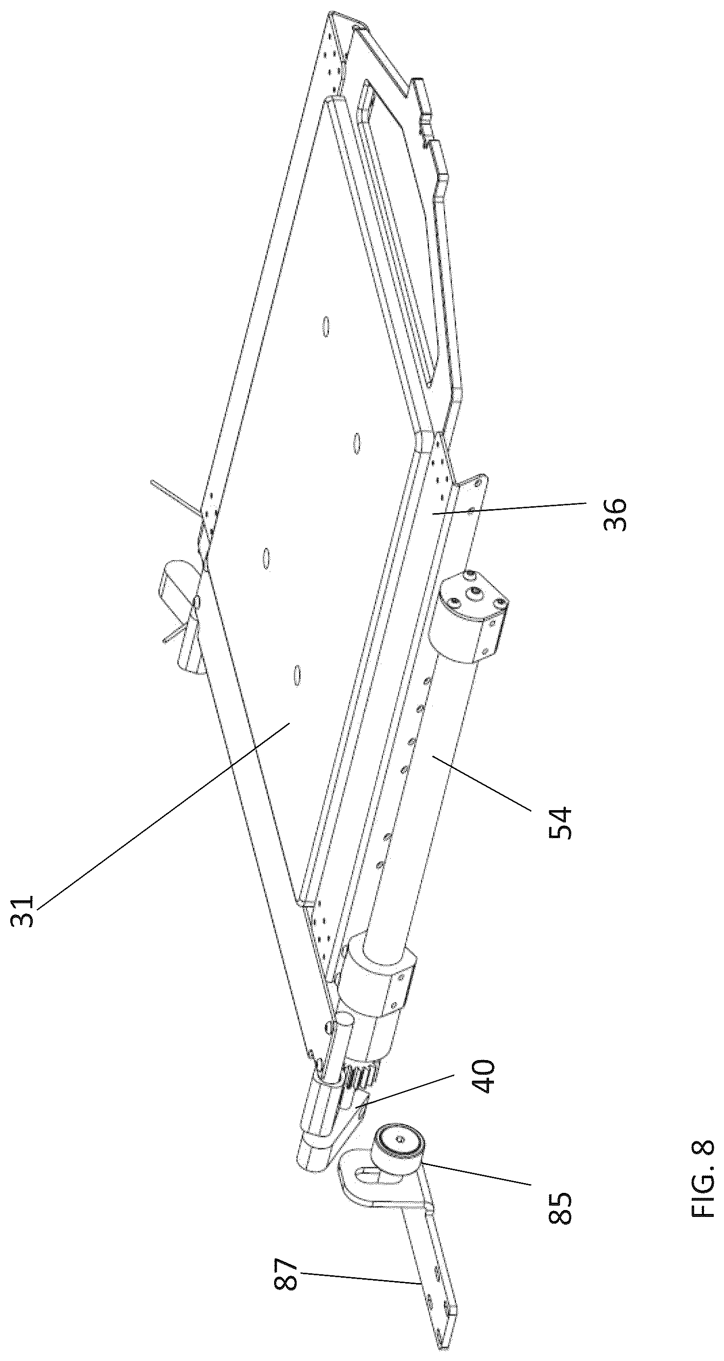 Patent US12103301 Figure 8 – Automatic hold-down pallet for textile printing