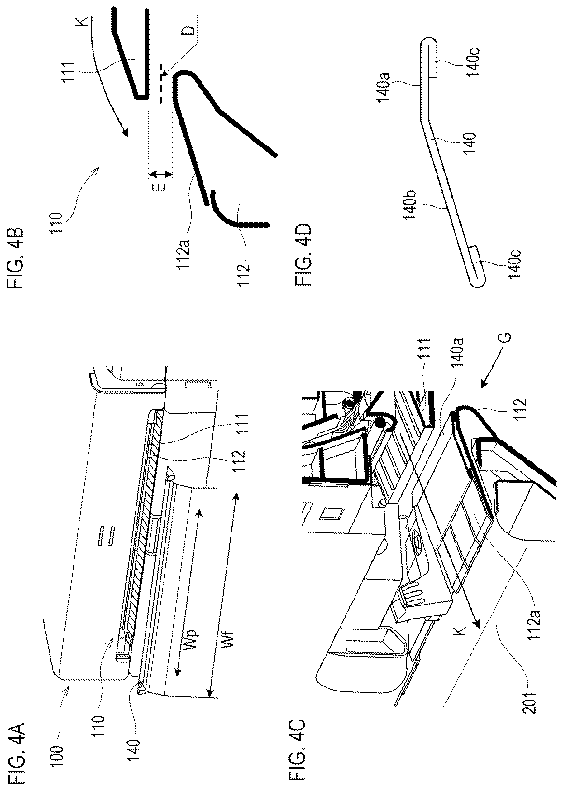 Patent US12103302 Figure 4 – Sheet accommodating device and recording apparatus with storable sheet receiving member