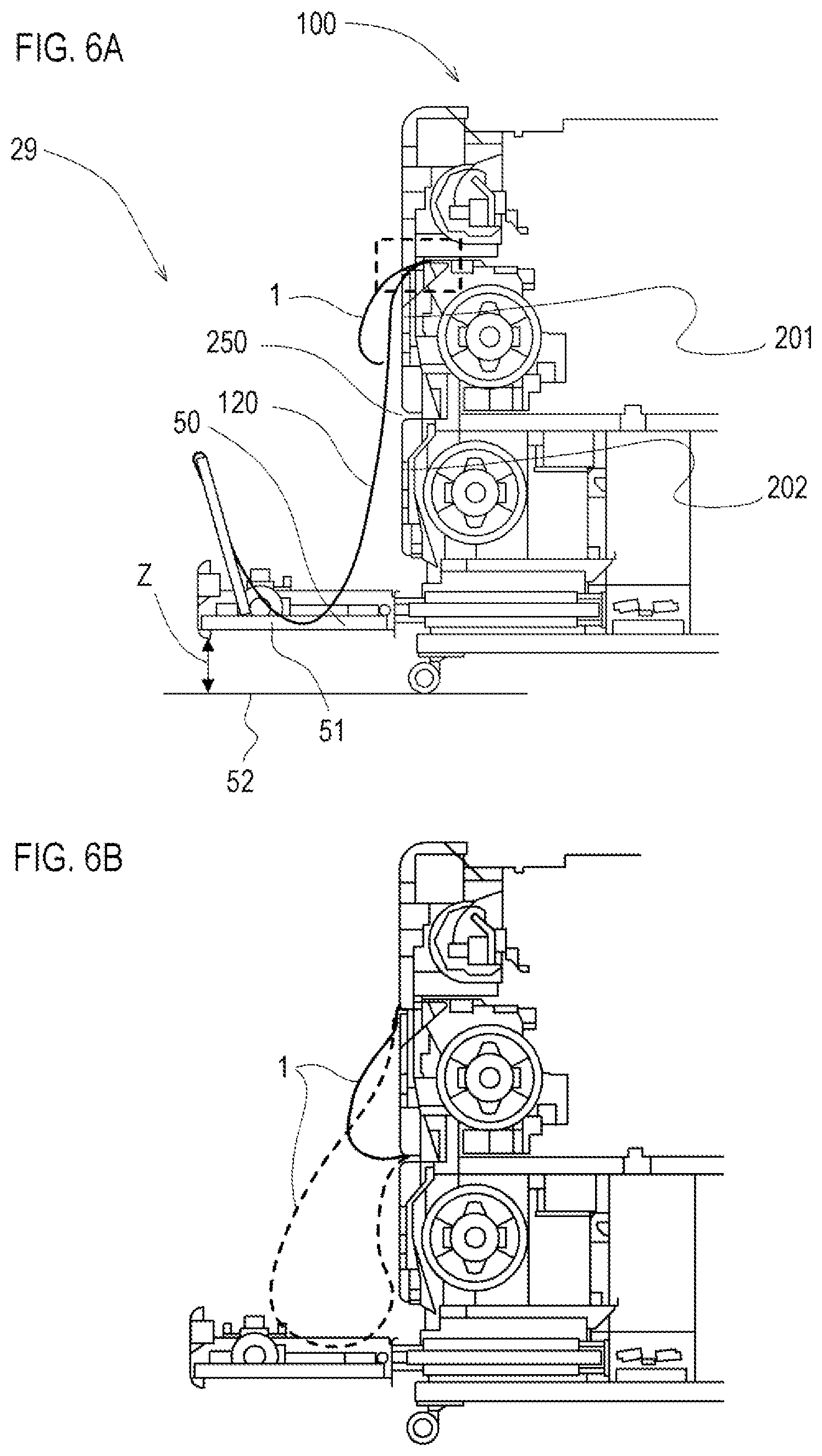 Patent US12103302 Figure 6 – Sheet accommodating device and recording apparatus with storable sheet receiving member
