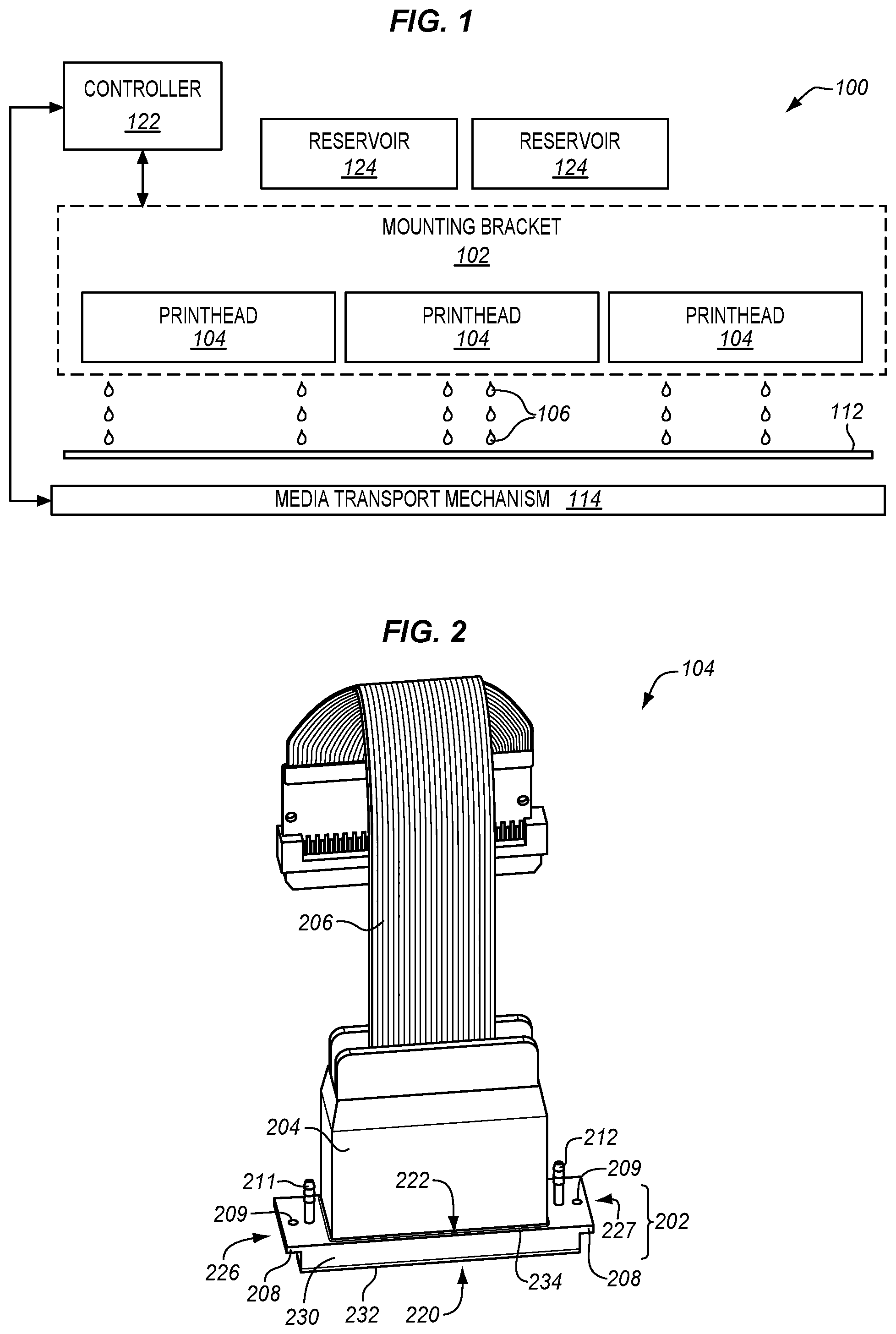 Patent US12103306 Figure 1 – Flow-through printhead with bypass manifold