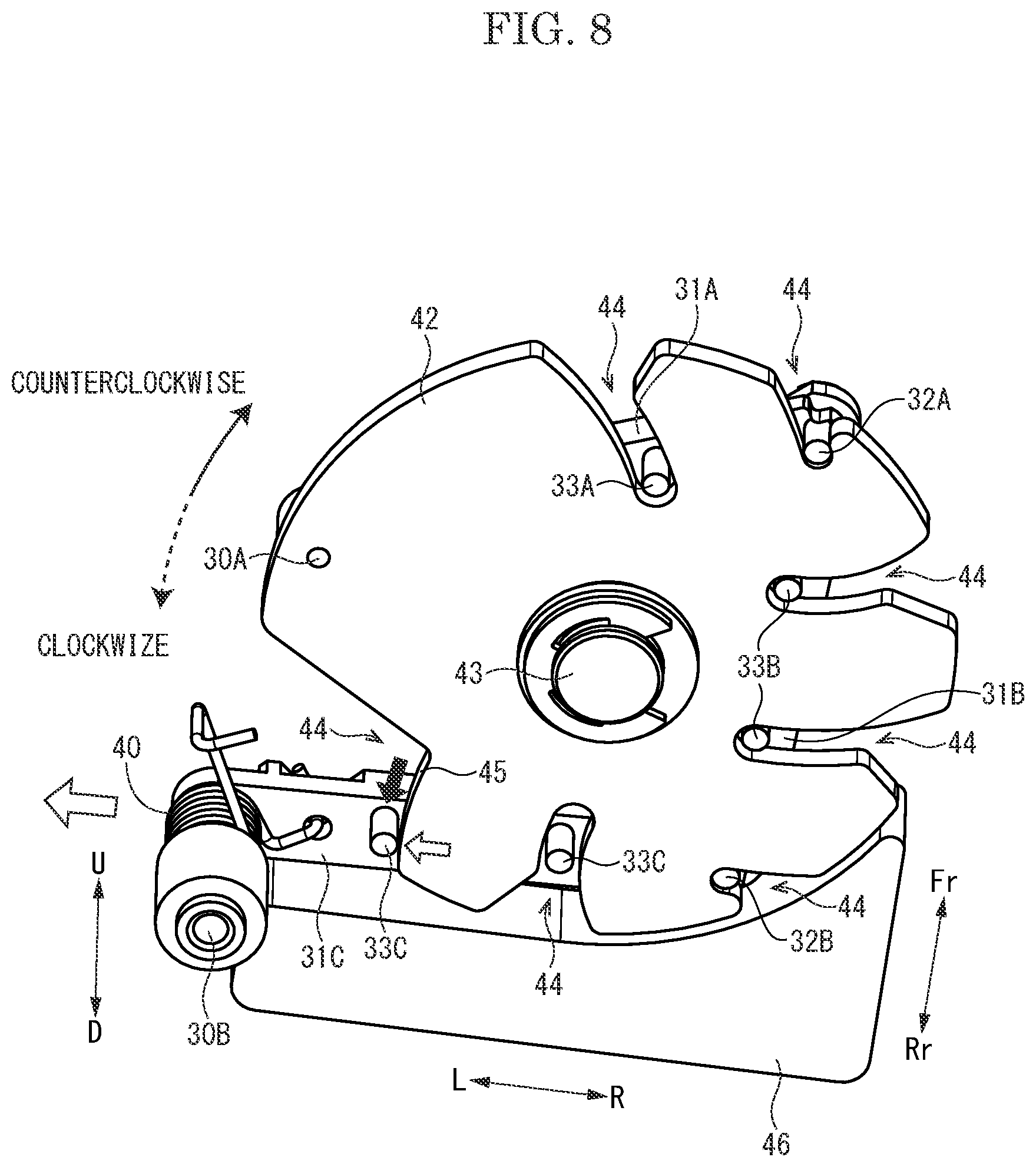 Patent US12103307 Figure 8 – Linear motion extensible device, maintenance device and image forming apparatus