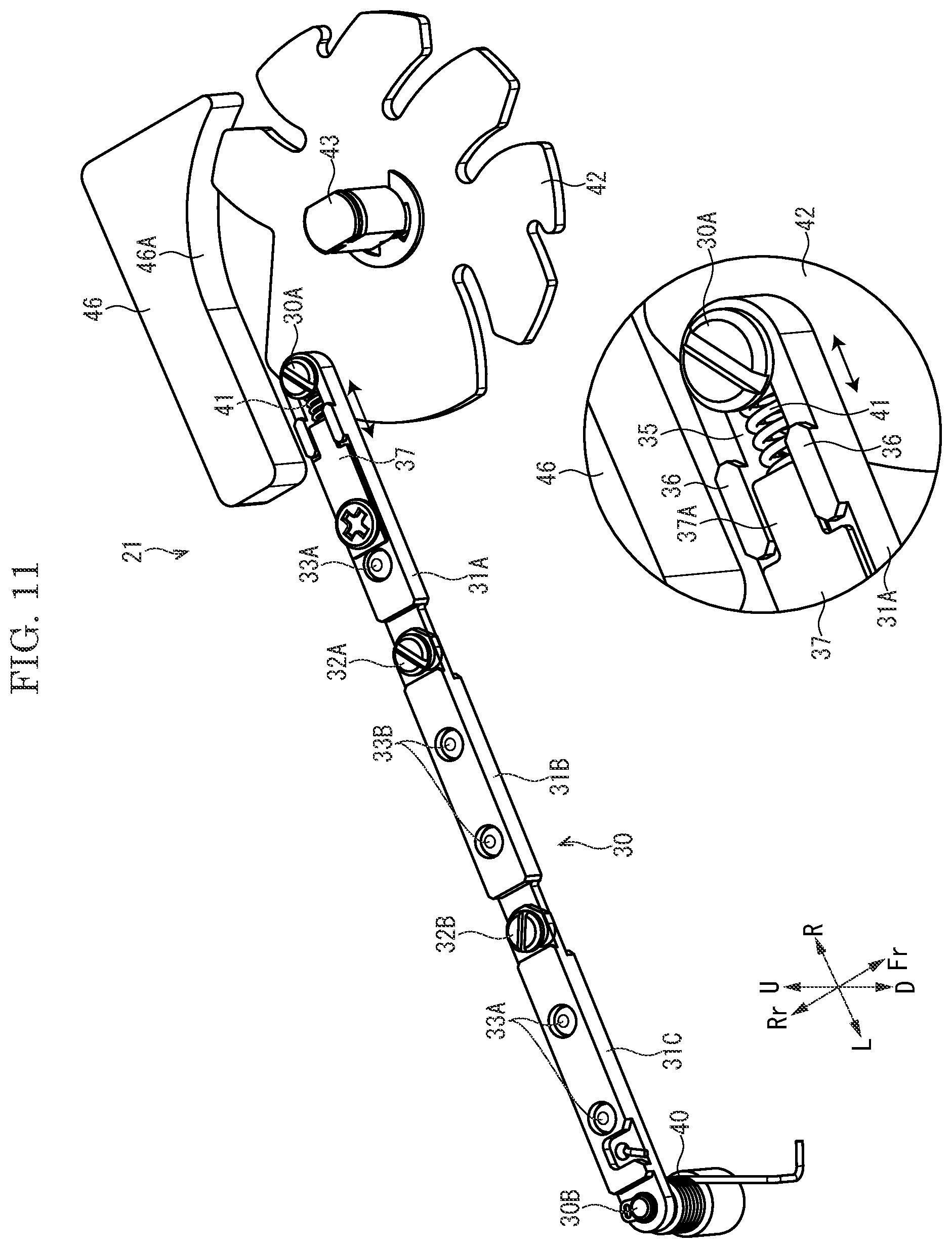 Patent US12103307 Figure 11 – Linear motion extensible device, maintenance device and image forming apparatus