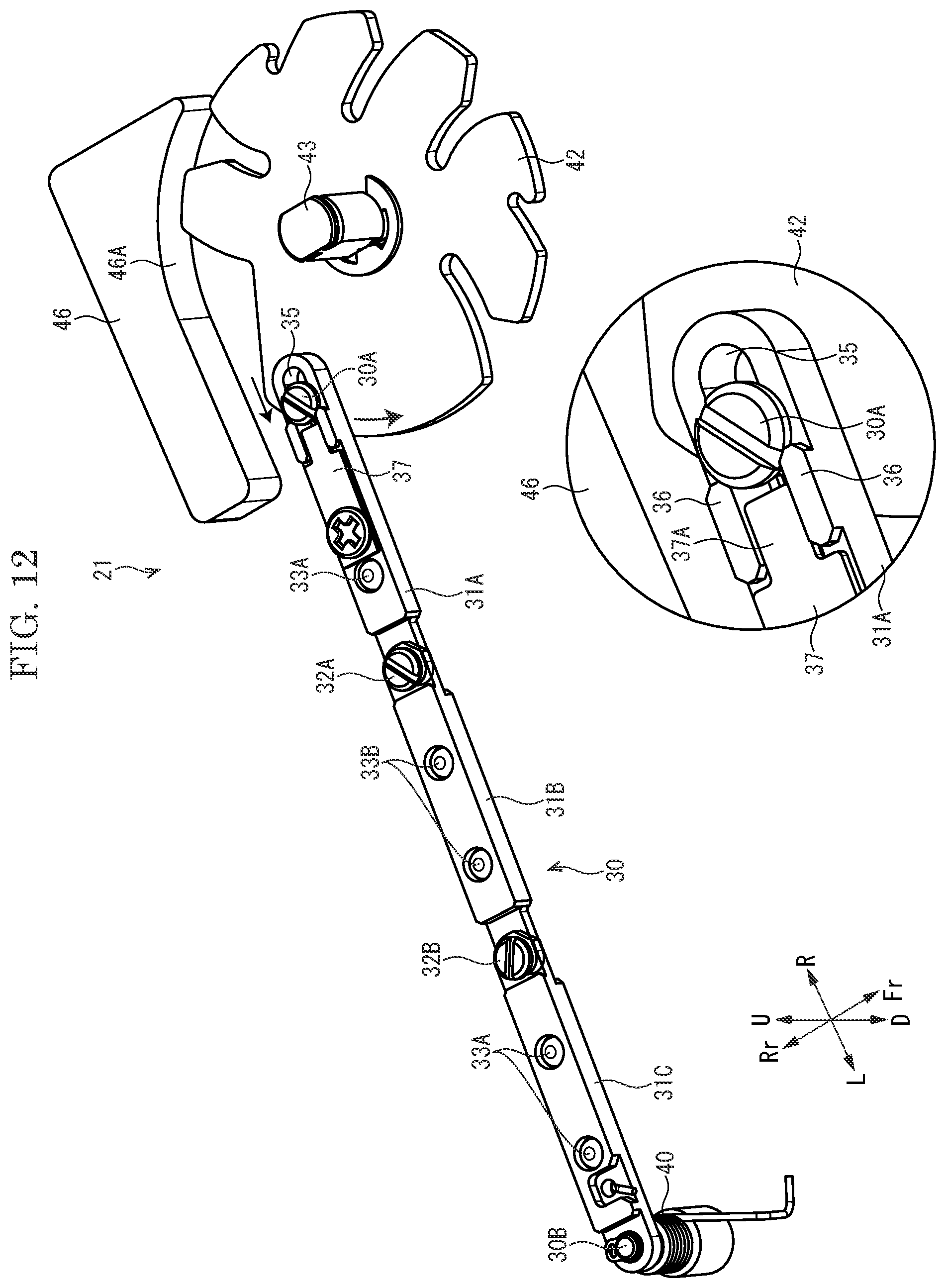 Patent US12103307 Figure 12 – Linear motion extensible device, maintenance device and image forming apparatus