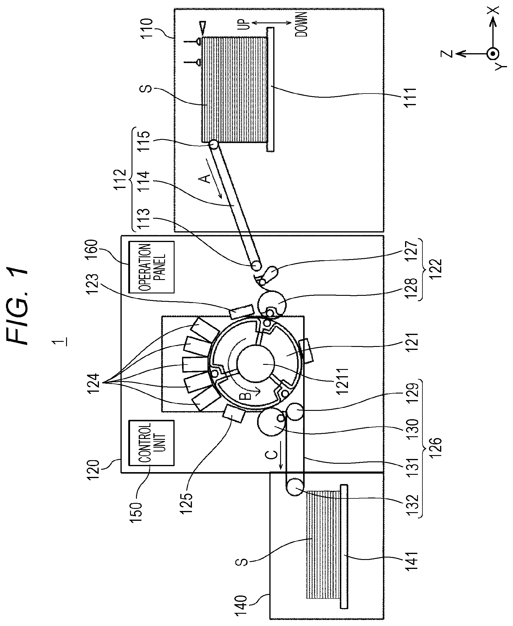 Patent US12103308 Figure 1 – Head cleaning device, head cleaning method, and image forming apparatus