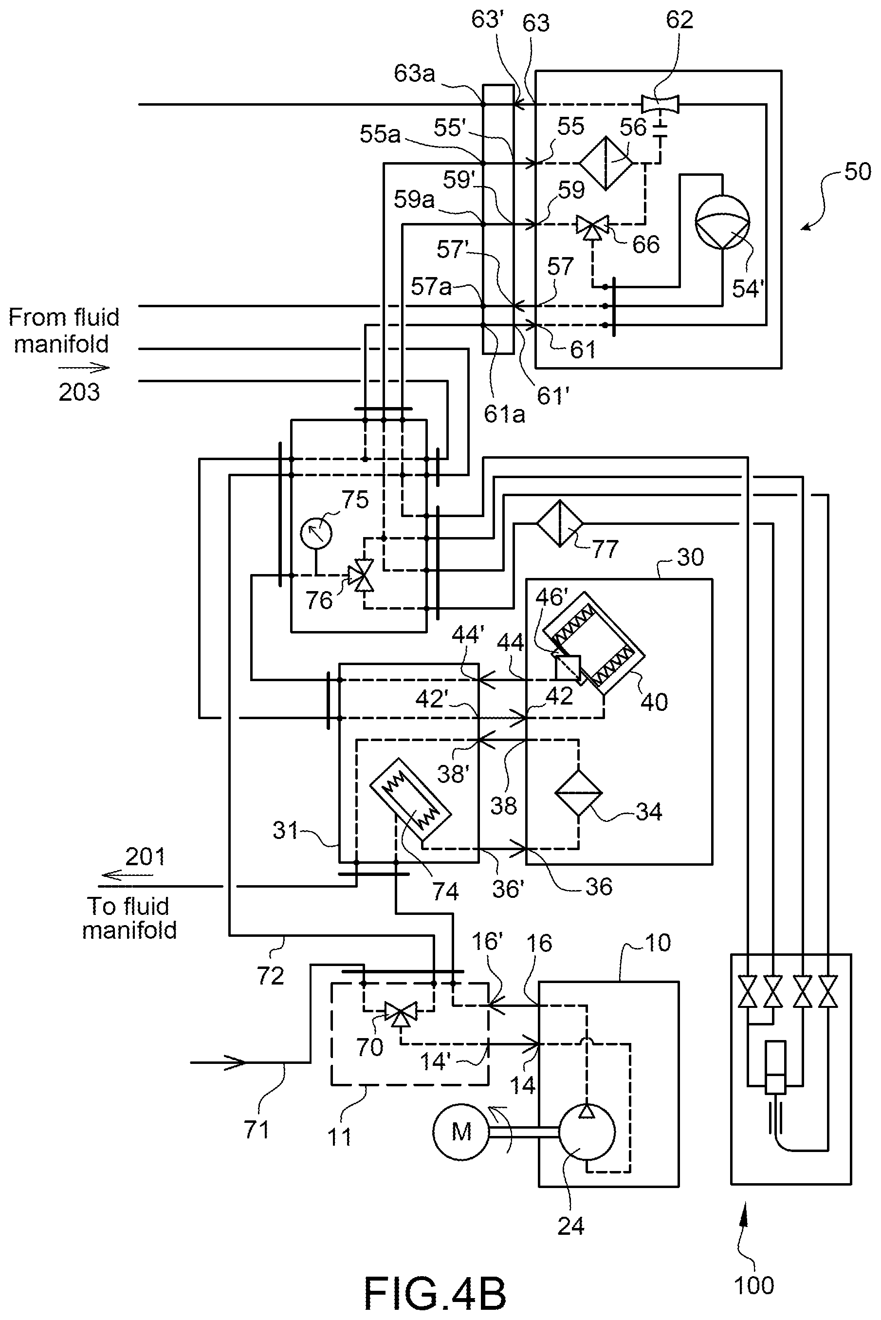 Patent US12103311 Figure 6 – Ink circuit with several modular units