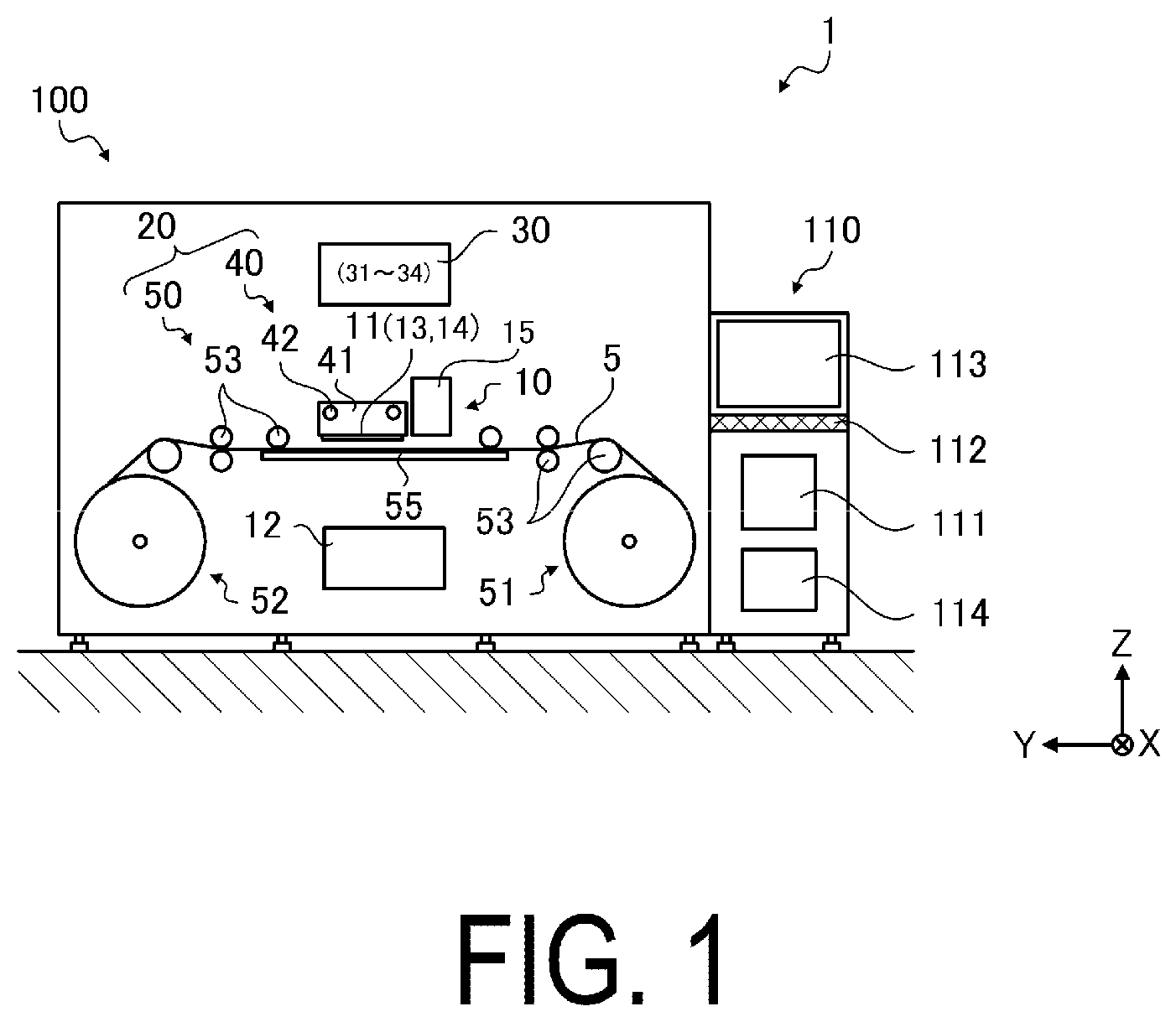 Patent US12103320 — Liquid ejecting device and method for adjusting liquid ejecting device — Figure 1