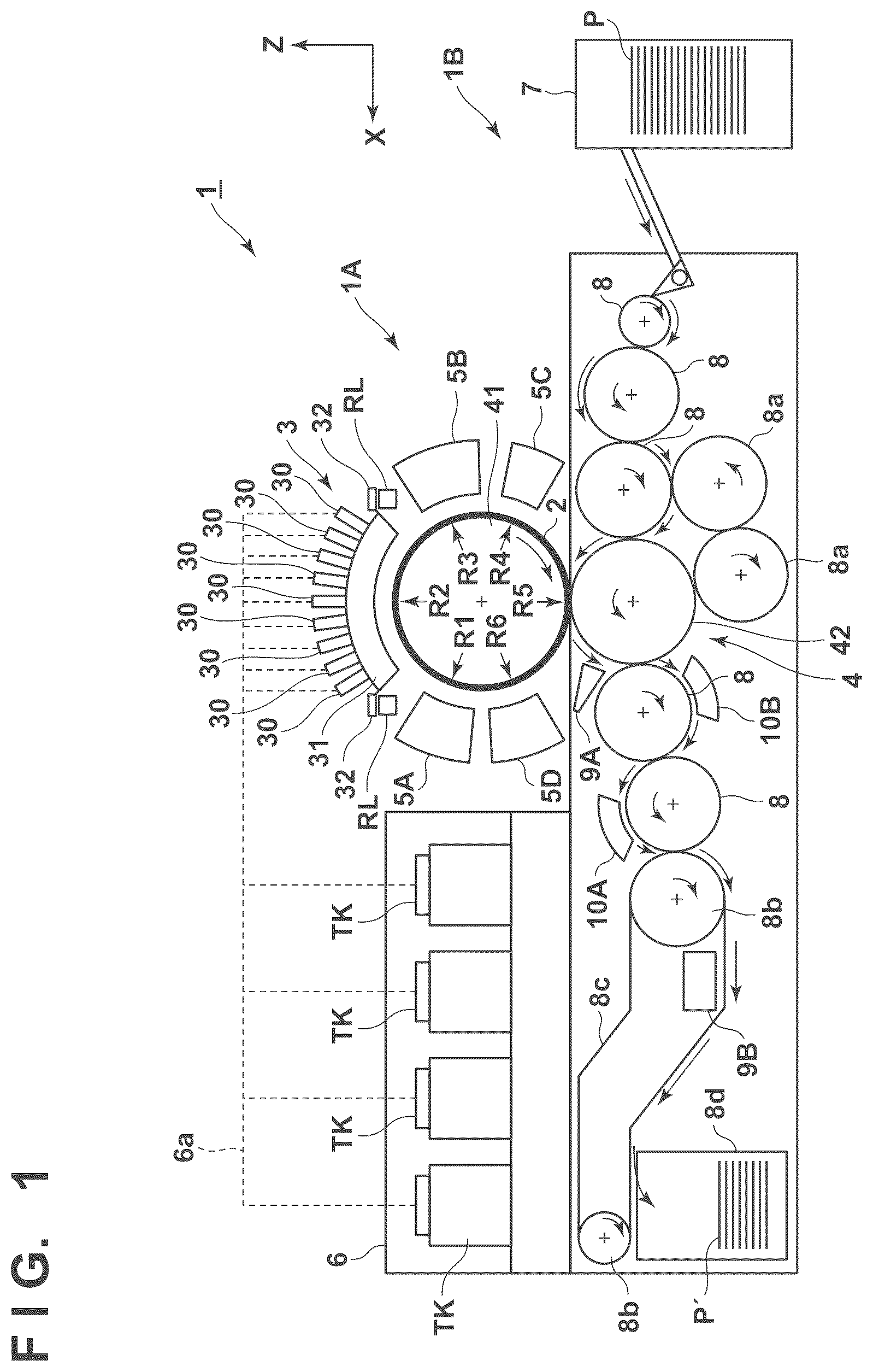 Patent US12103321 Figure 1 – Printing apparatus and correction method therefor