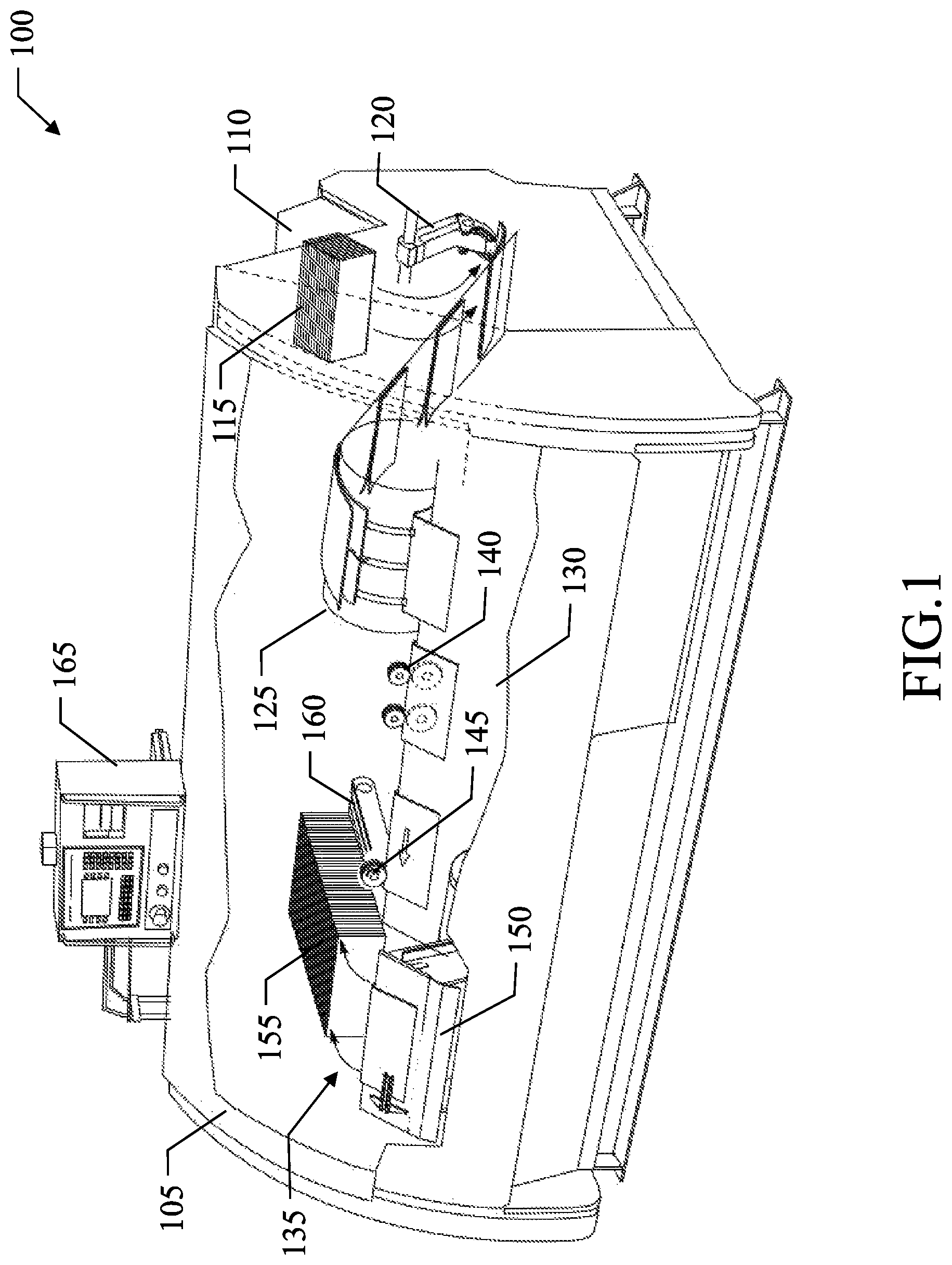 Patent US12103326 Figure 1 – Gripping device of sewing thread for bookbinding sewing machine with gas jet